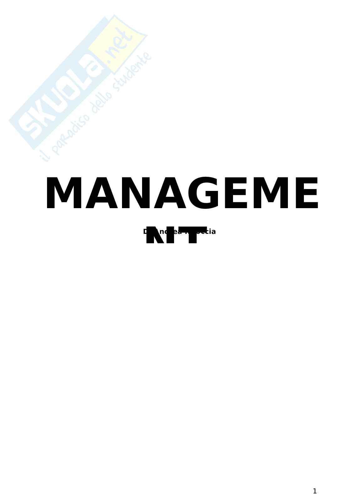 Appunti di tutte le lezioni di Management Pag. 1
