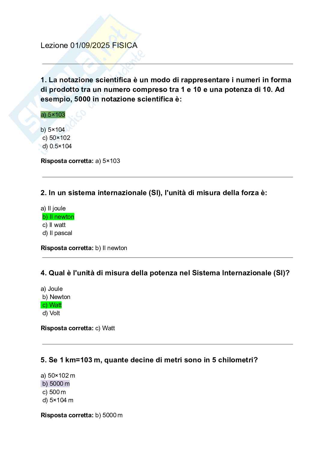 Semestre filtro Medicina - Fisica Pag. 1