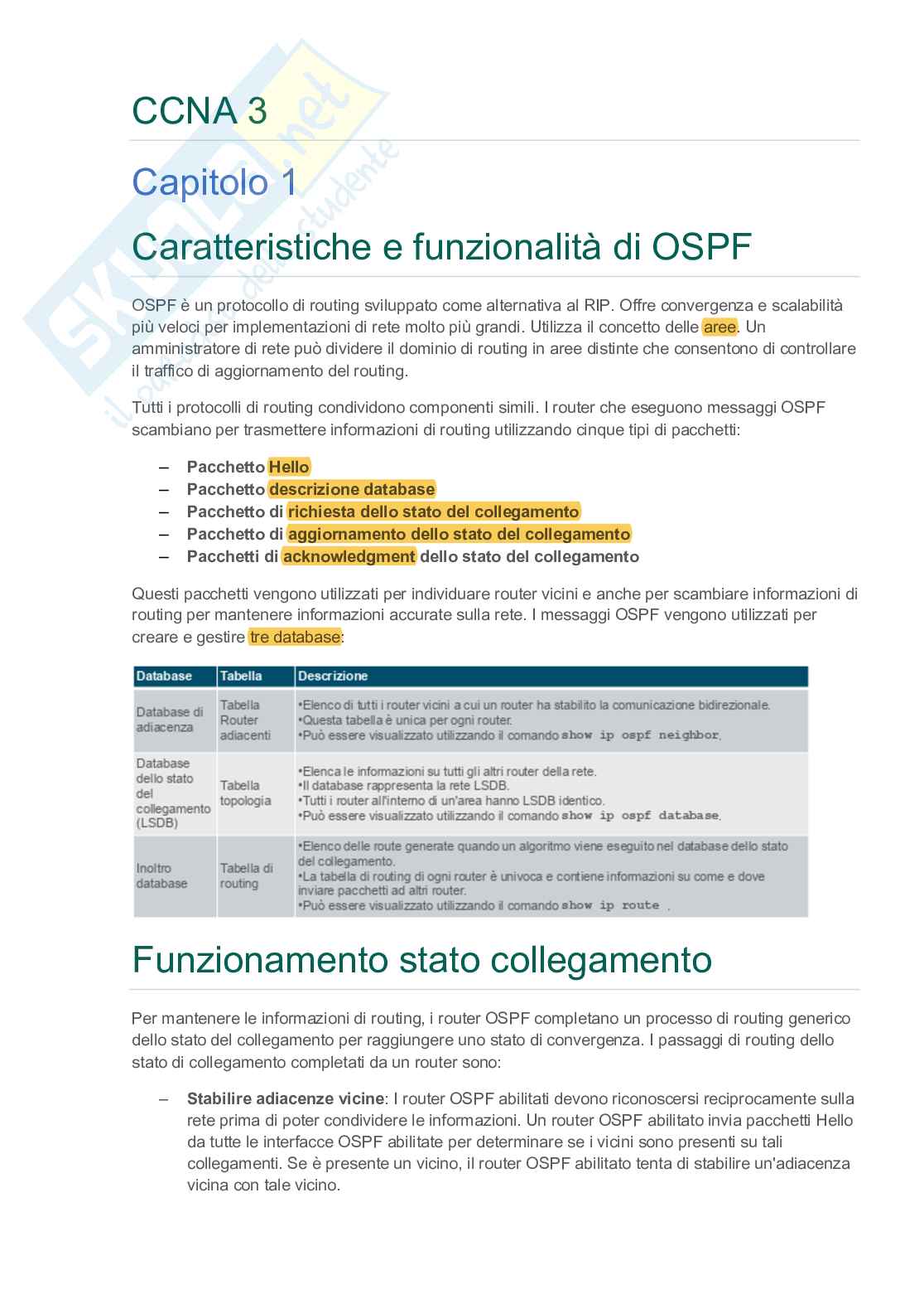 Fondamenti CCNA 3 Pag. 1