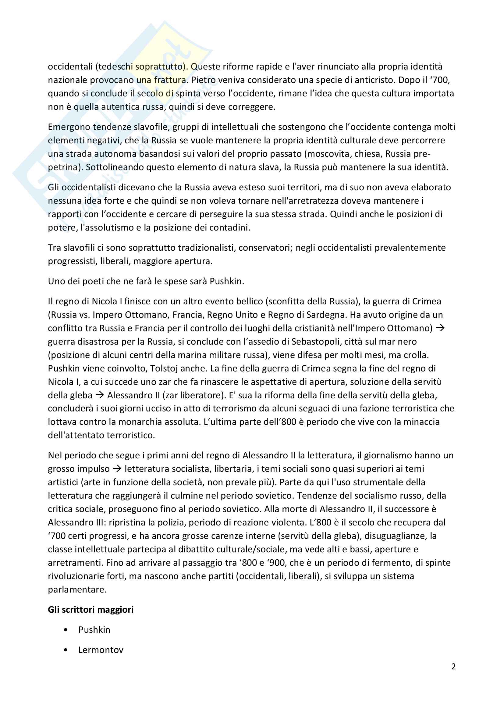 Appunti del corso di letteratura russa della prof. Elda Garetto Pag. 2