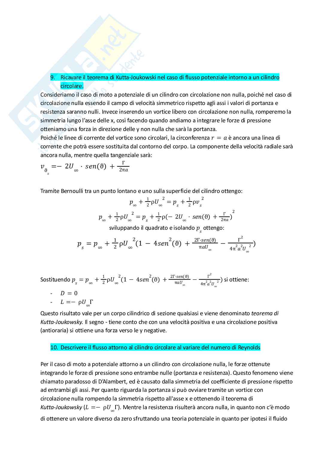Appunti di Laboratorio di aerodinamica Pag. 16
