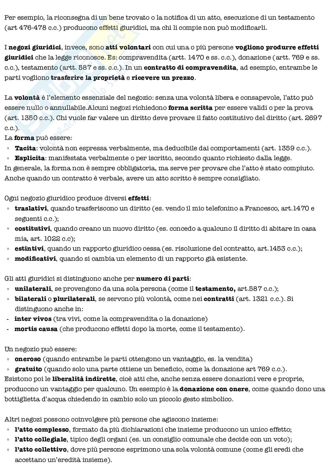 Terza e quarta lezione di Diritto privato  Pag. 2