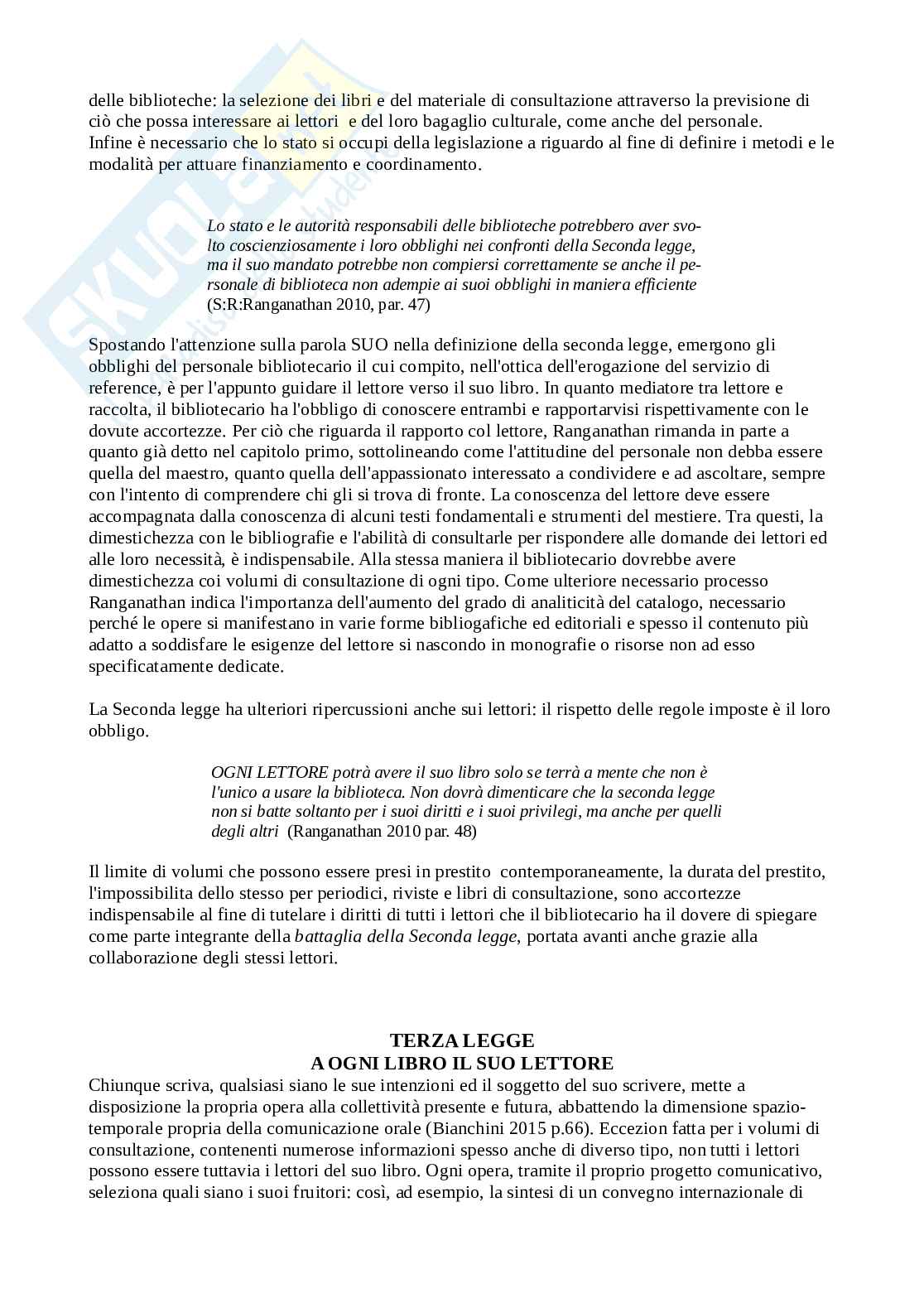 Approfondimento su Ranganathan, Le Cinque leggi della biblioteconomia Pag. 6