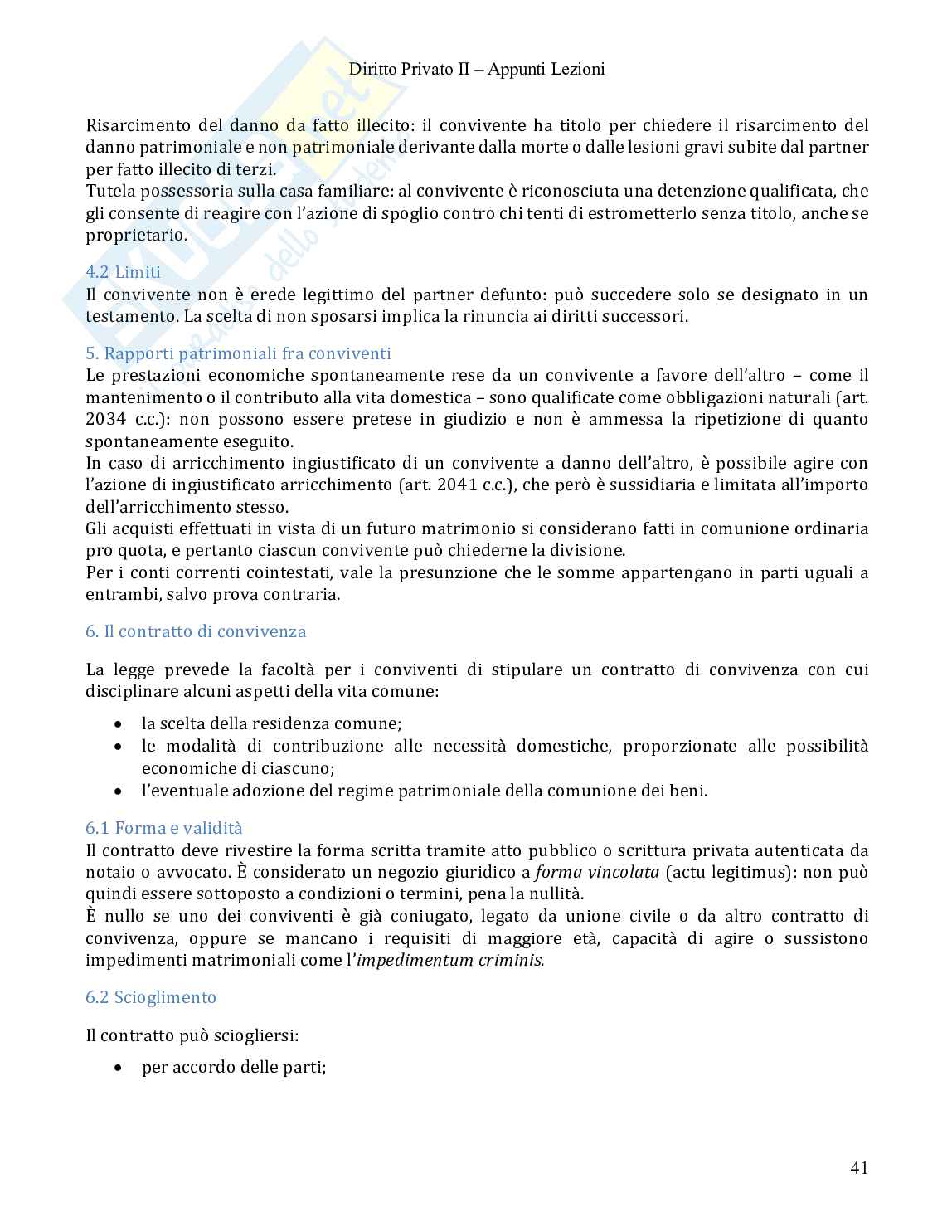 Riassunto esame Diritto privato, Prof. Spoto Giuseppe, libro consigliato Diritto privato, Mazzamuto  Pag. 41