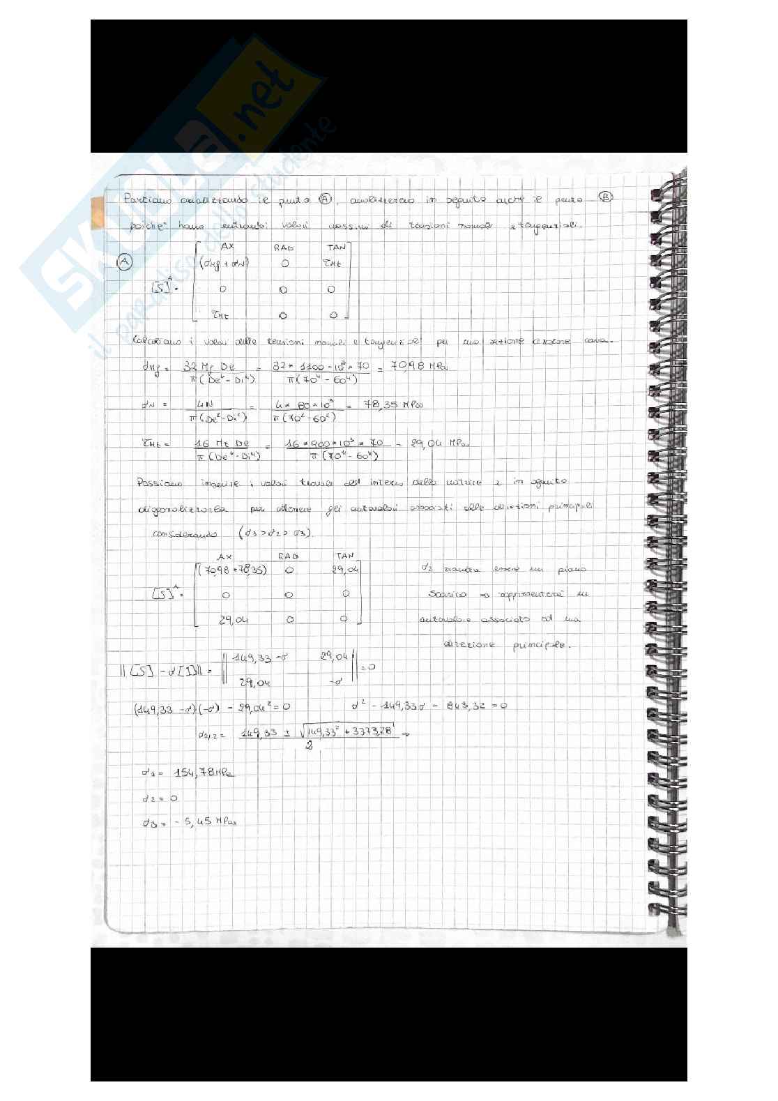 Appunti di Meccanica dei materiali e progettazione meccanica - Esempi numerici  criteri di resistenza Pag. 2