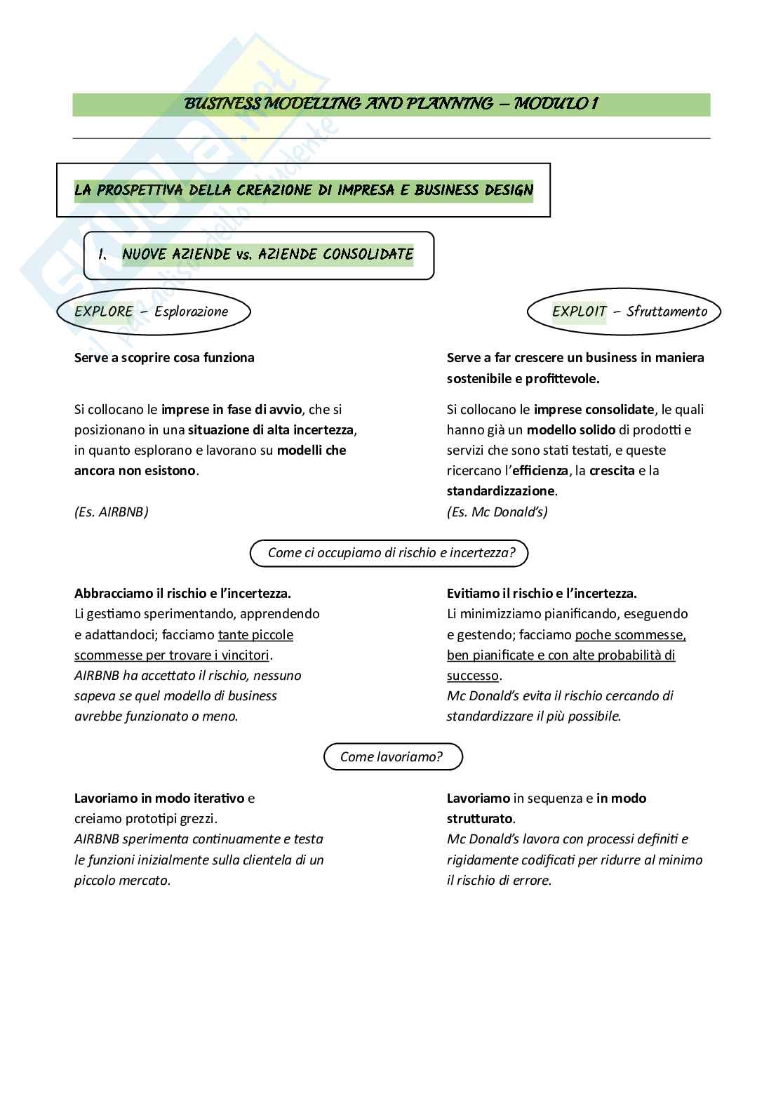 Business modelling and planning - Appunti Pag. 1