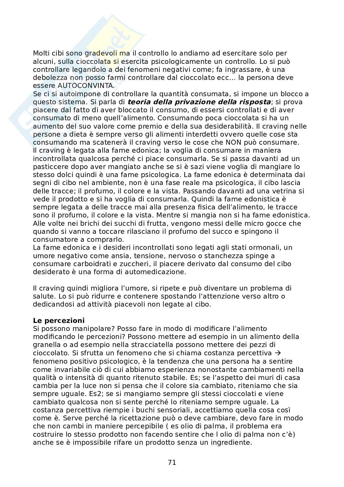 Analisi sensoriale  Pag. 71