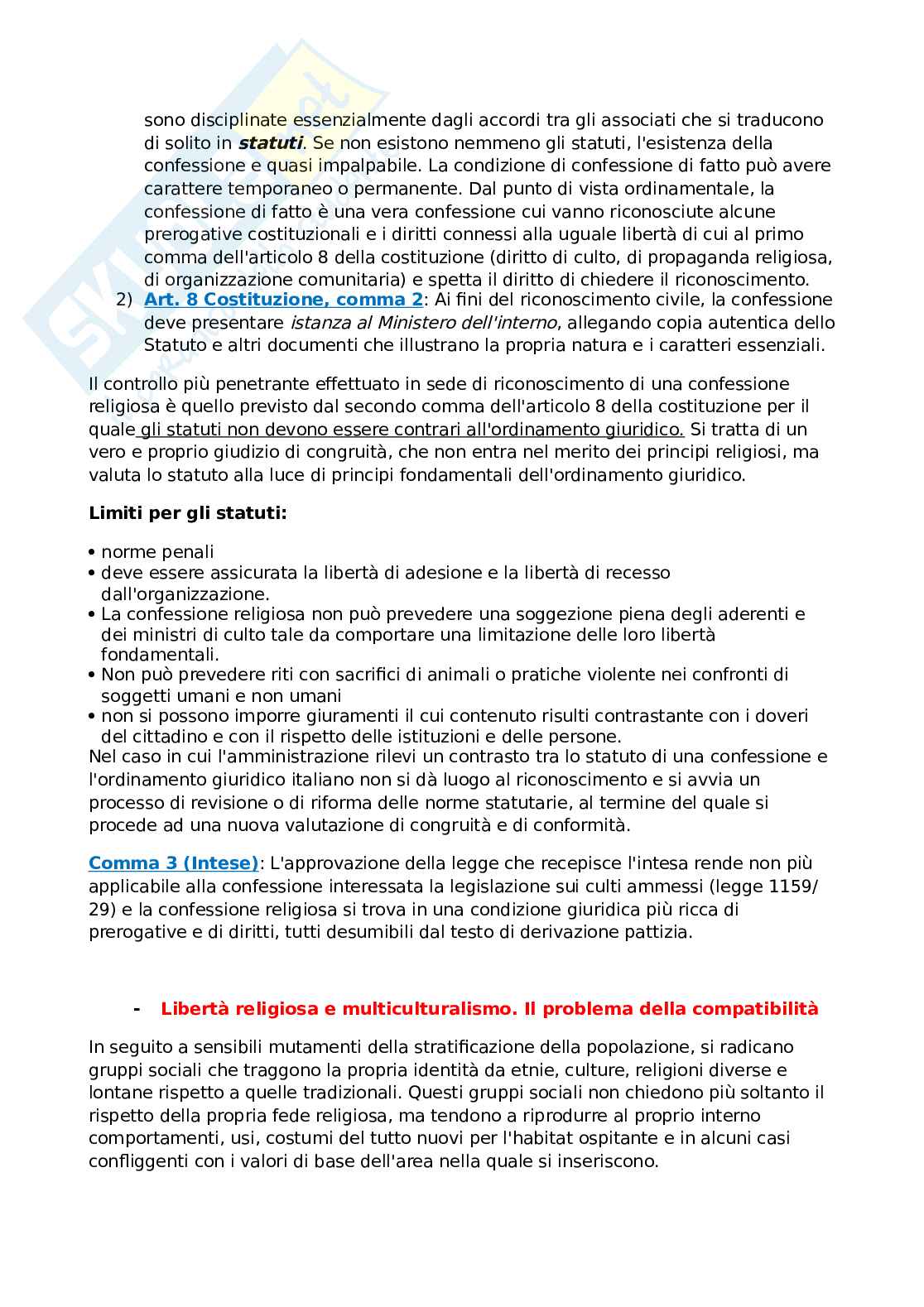 Riassunti di diritto ecclesiastico - Laicità e libertà religiosa Pag. 11