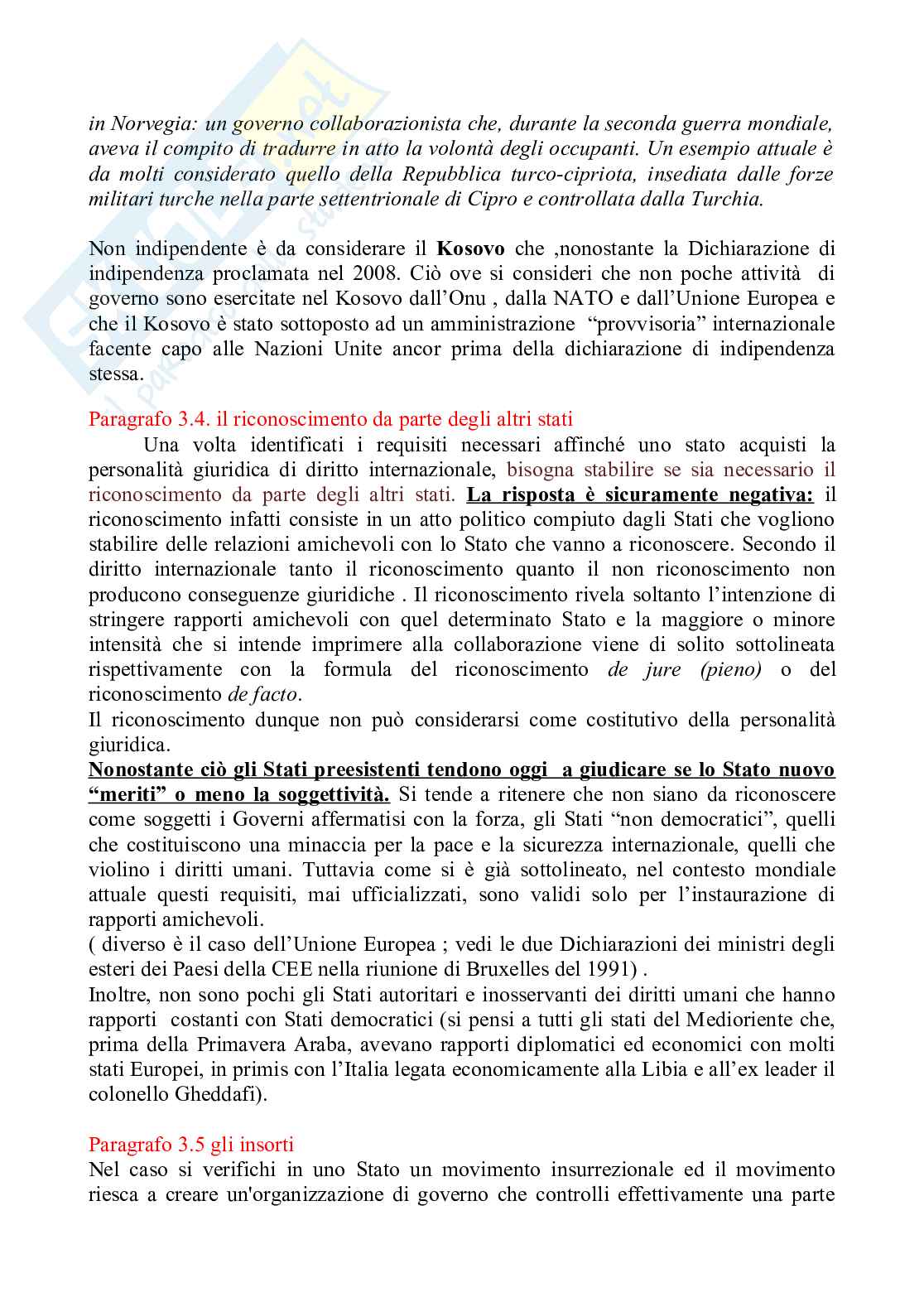Riassunto esame Diritto internazionale, Prof. Napoletano Nicola, libro consigliato Manuale di diritto internazionale, Persiani Pag. 6