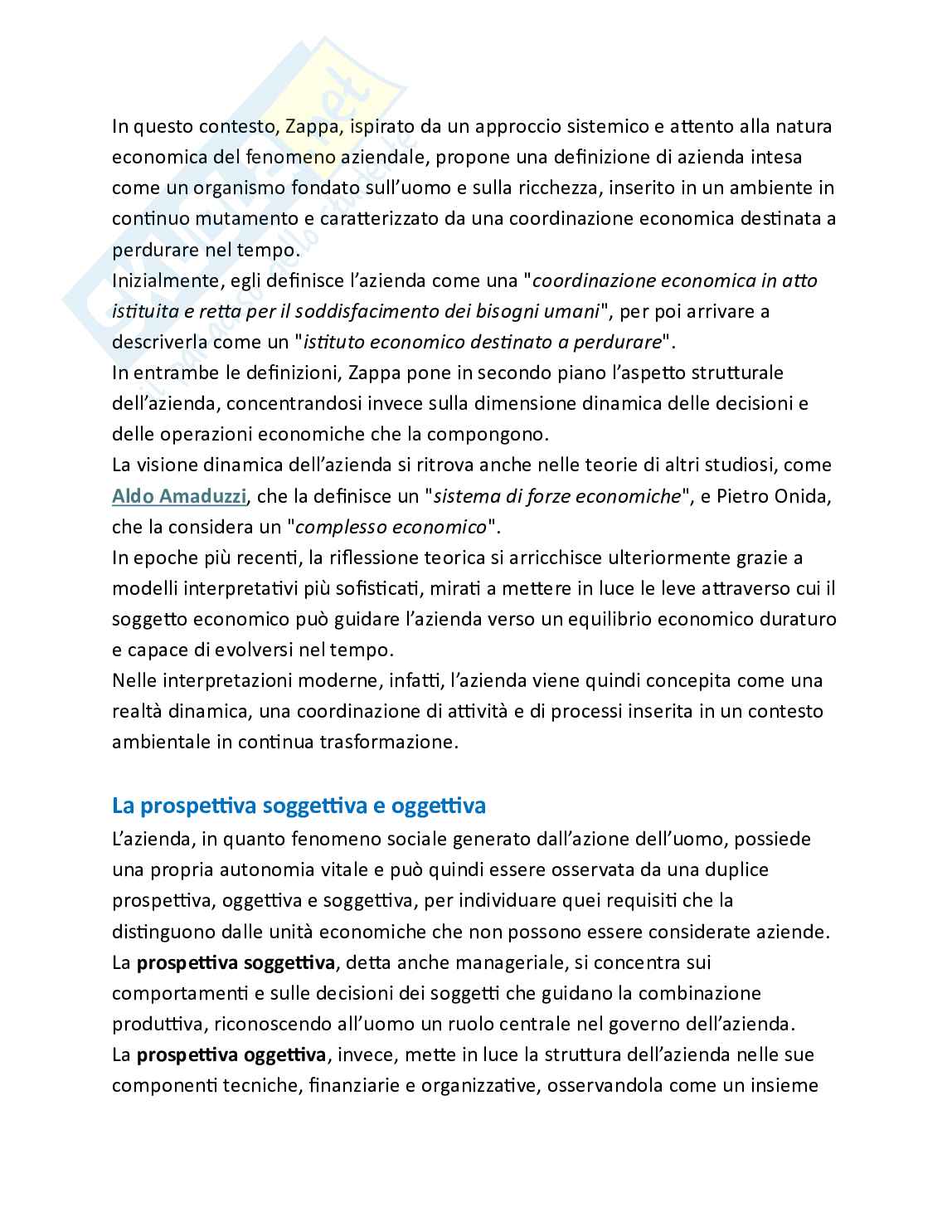 Economia aziendale - Teoria, parte 2 - L’azienda come sistema economico-istituzionale Pag. 6