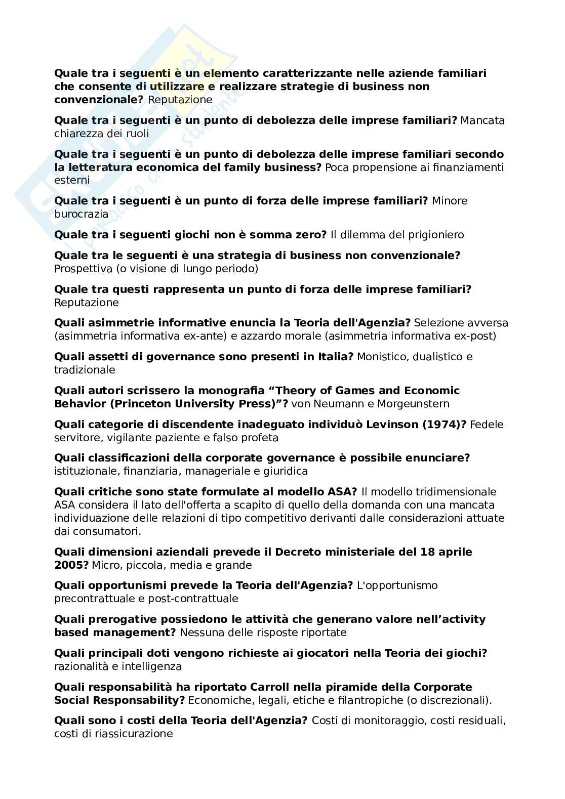 Chiuse Strategie e governo d'azienda Pag. 11