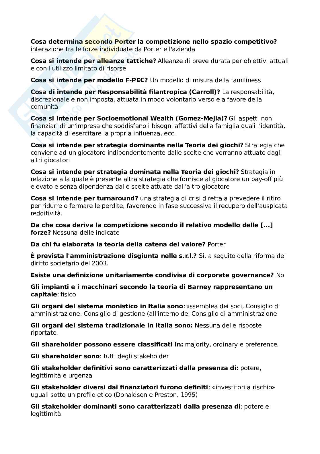 Chiuse Strategie e governo d'azienda Pag. 2