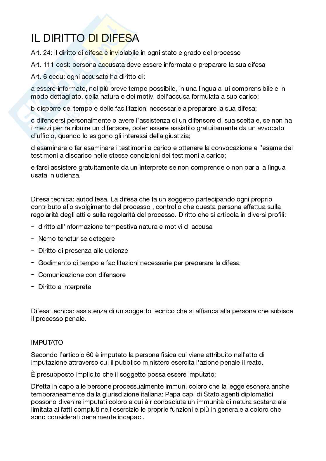 Diritto alla difesa  Pag. 1