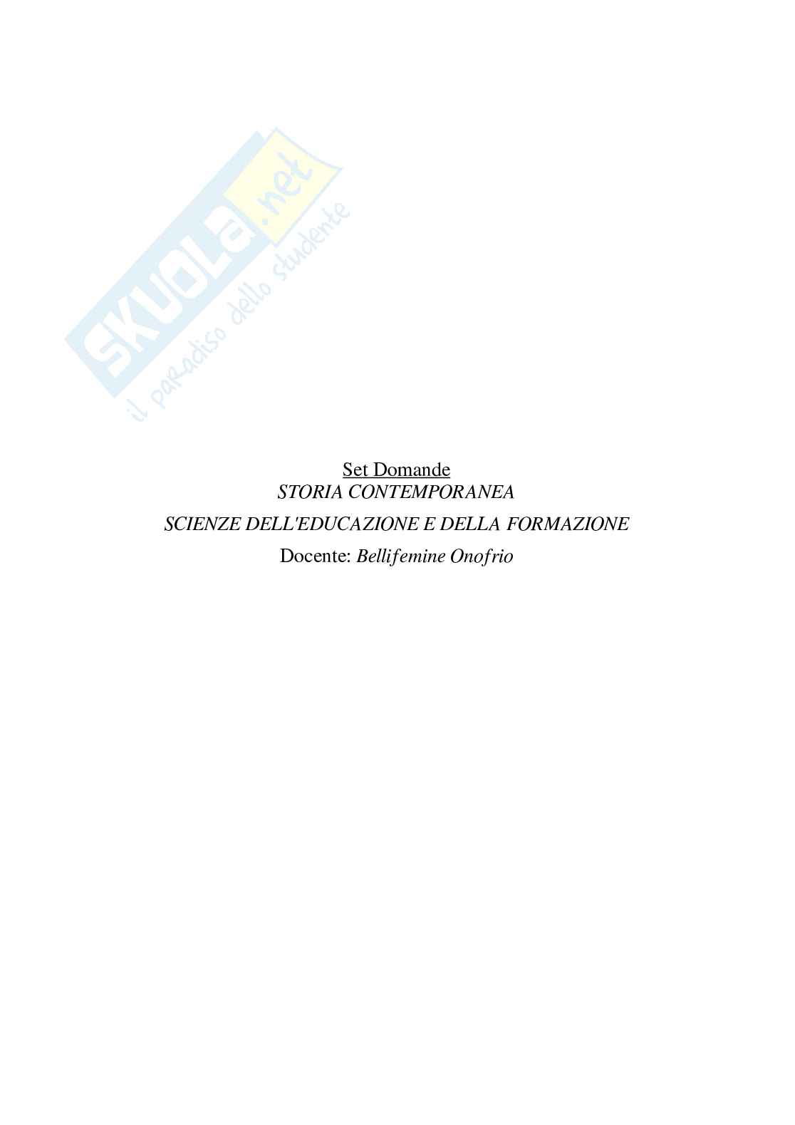 Paniere Storia contemporanea - Risposte multiple - aggiornato (2026) Pag. 2