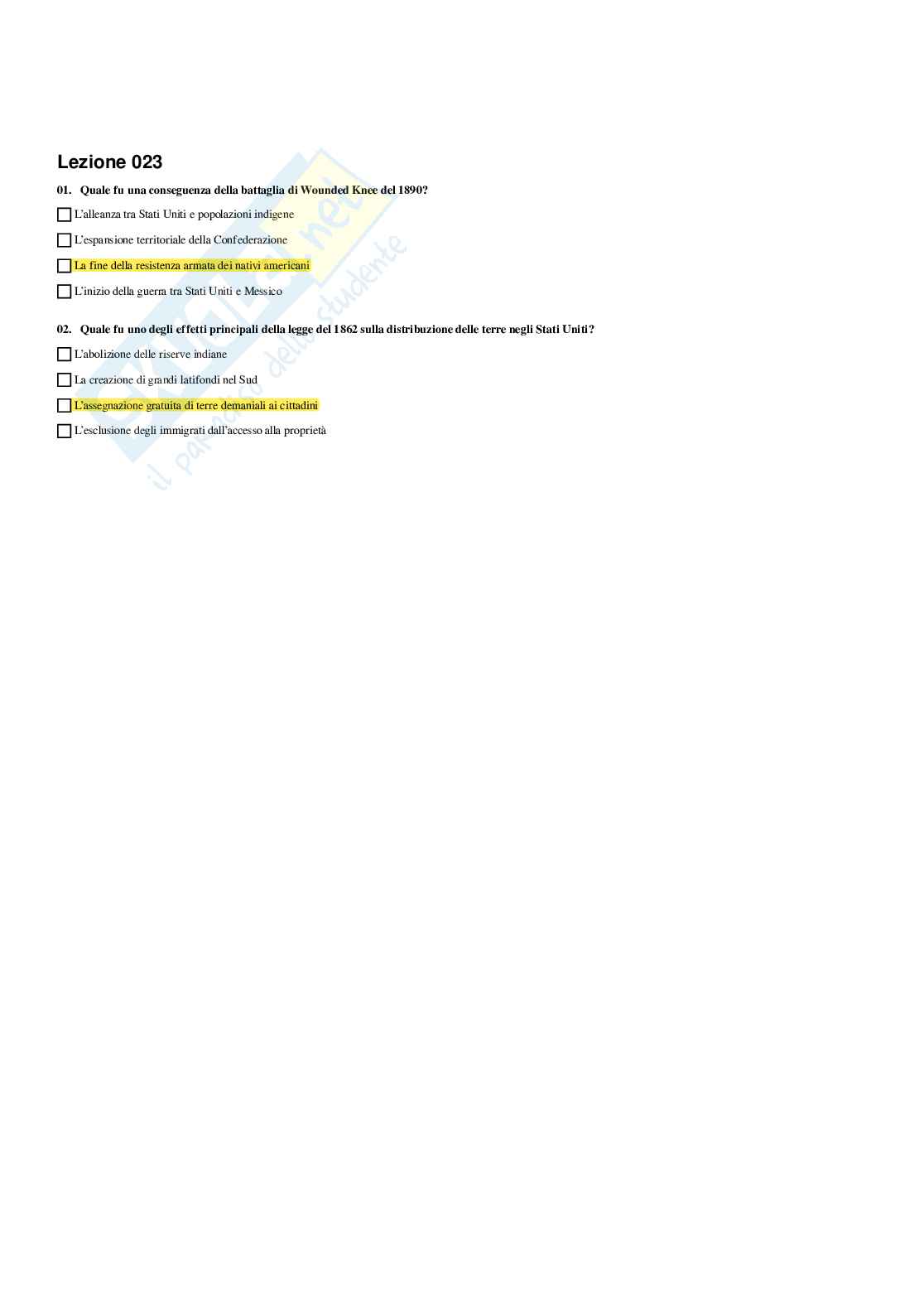 Paniere Storia contemporanea - Risposte multiple - aggiornato (2026) Pag. 31