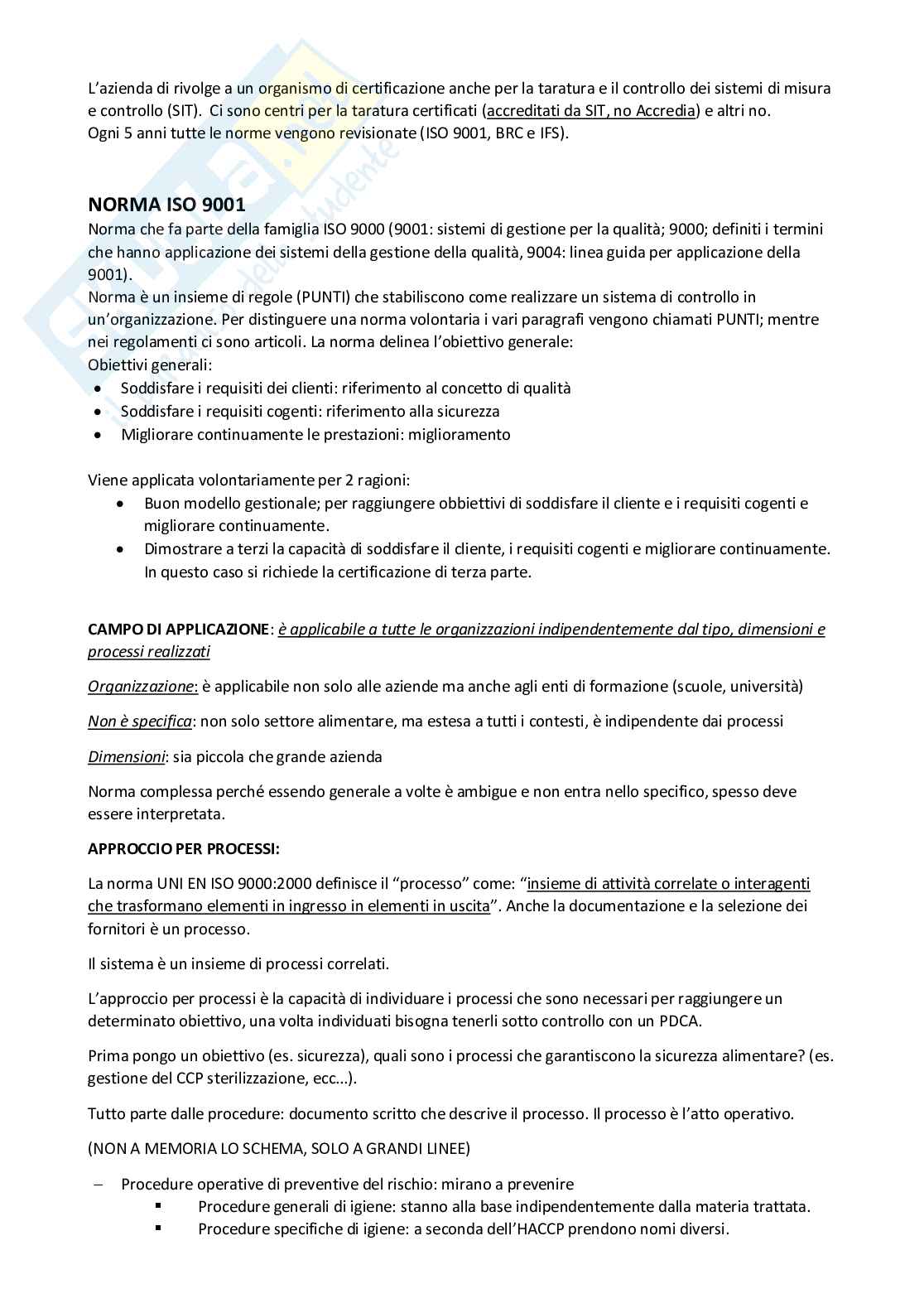 Appunti e domande esame Qualità e Rintracciabilità nelle filiere alimentari Pag. 6