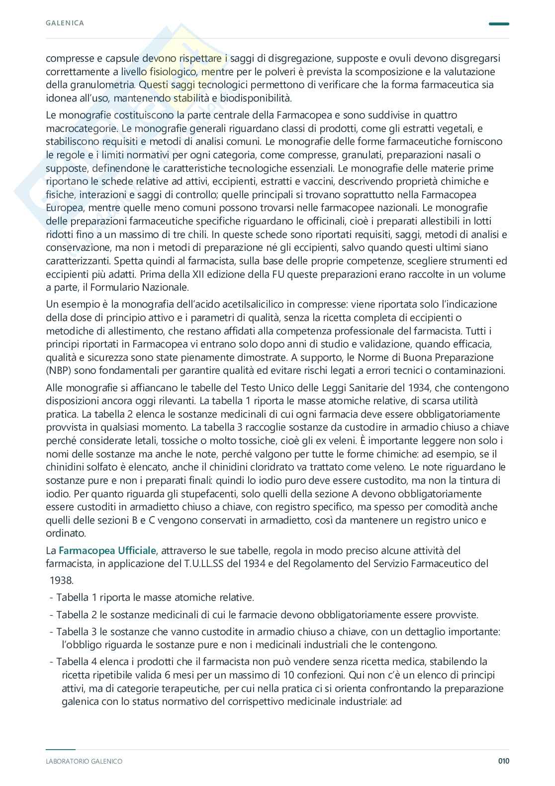 Appunti completi Tecnologia farmaceutica e laboratorio di preparazioni galeniche, 2025/202 Pag. 11