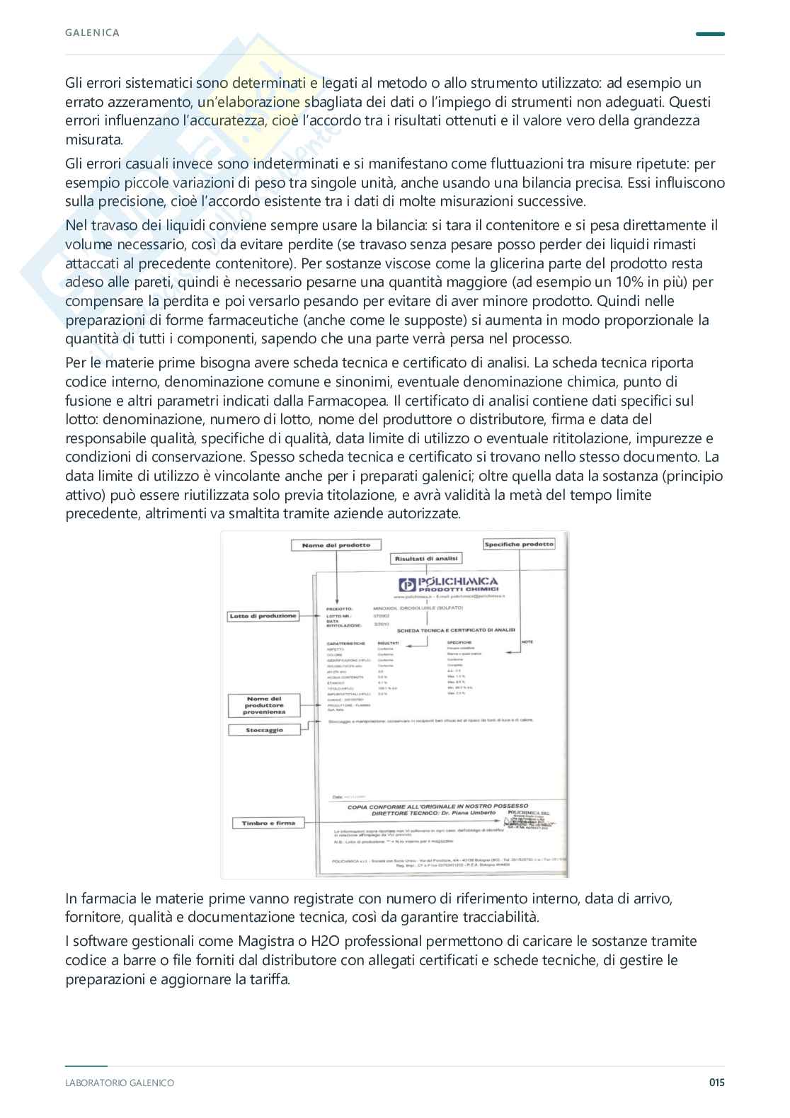 Appunti completi Tecnologia farmaceutica e laboratorio di preparazioni galeniche, 2025/202 Pag. 16