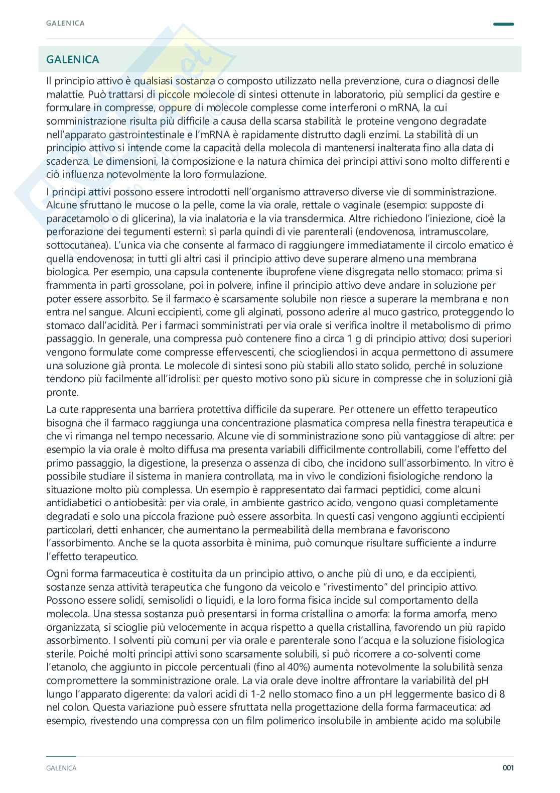 Appunti completi Tecnologia farmaceutica e laboratorio di preparazioni galeniche, 2025/202 Pag. 2