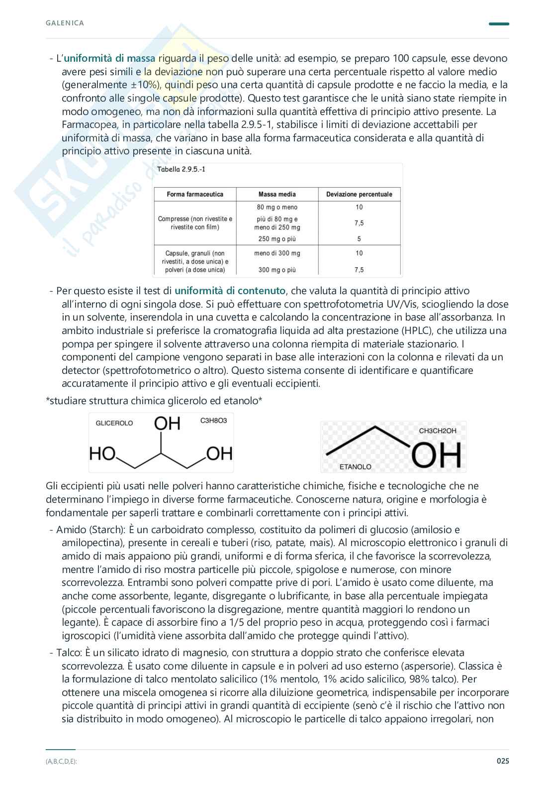 Appunti completi Tecnologia farmaceutica e laboratorio di preparazioni galeniche, 2025/202 Pag. 26