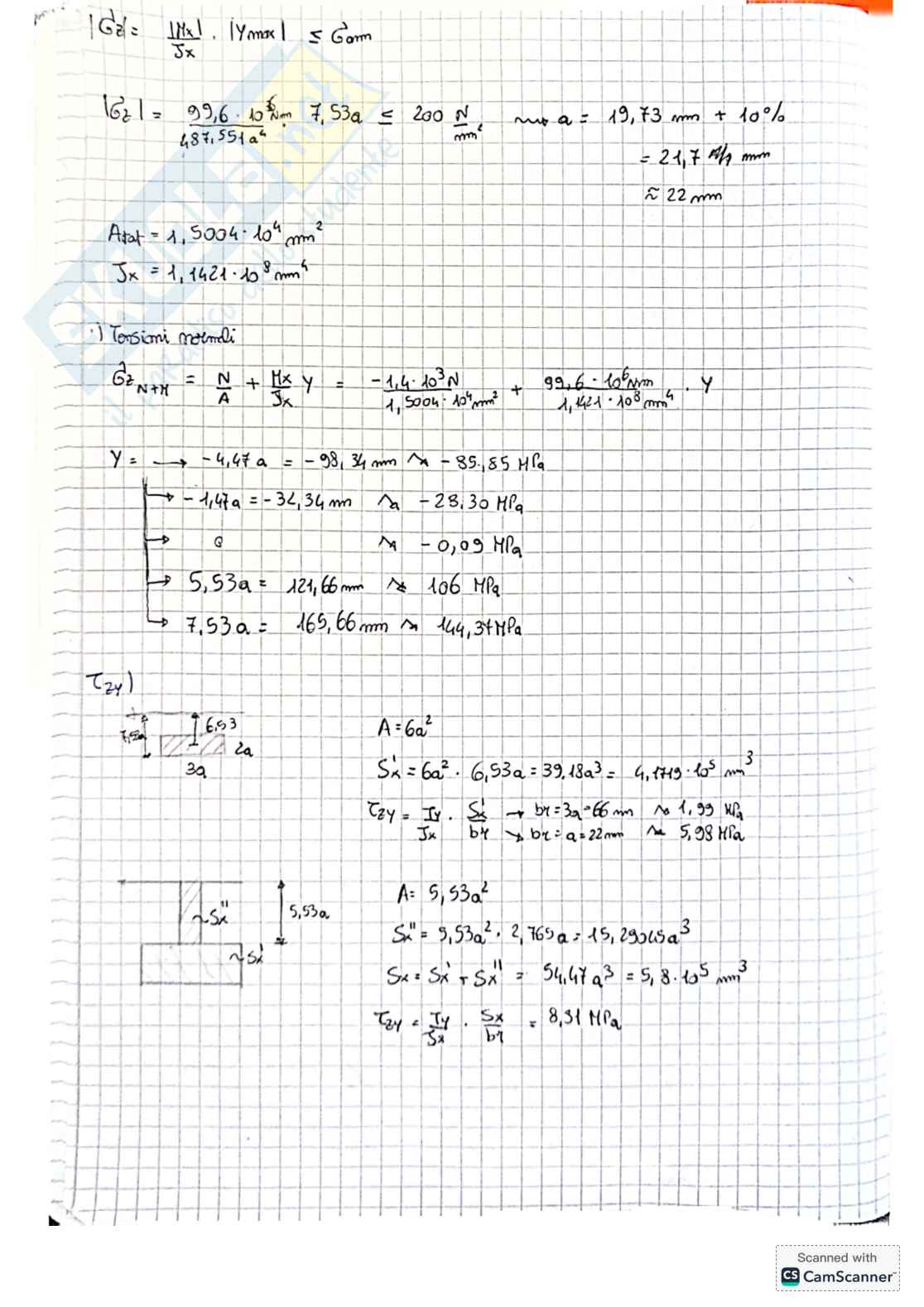 Esercizi verifica e progetto per Scienza delle costruzioni Pag. 2