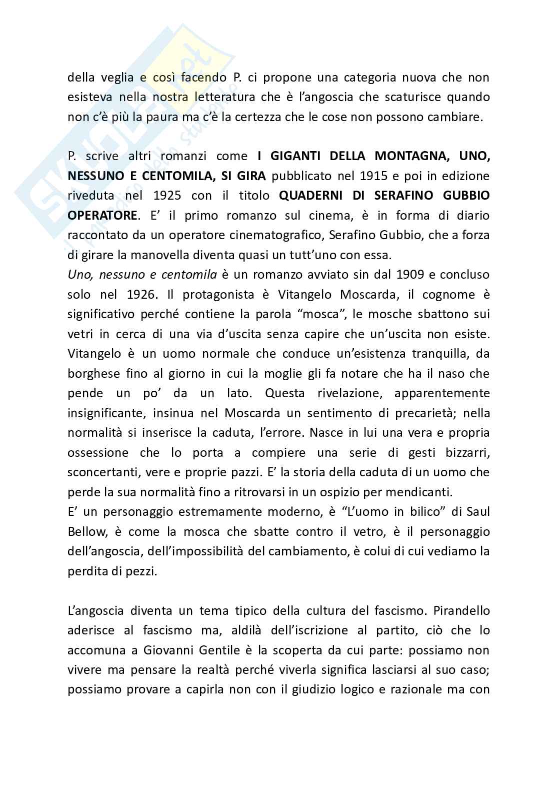 Pasolini, Pascoli, D'Annunzio, Pirandello, Svevo, Ungaretti Pag. 6