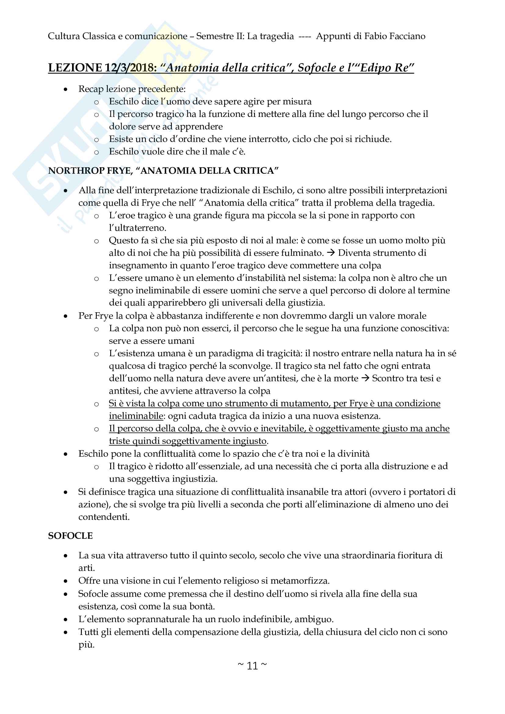 Cultura Classica - Appunti del secondo semestre (Tragedia classica, romana e moderna) Pag. 11