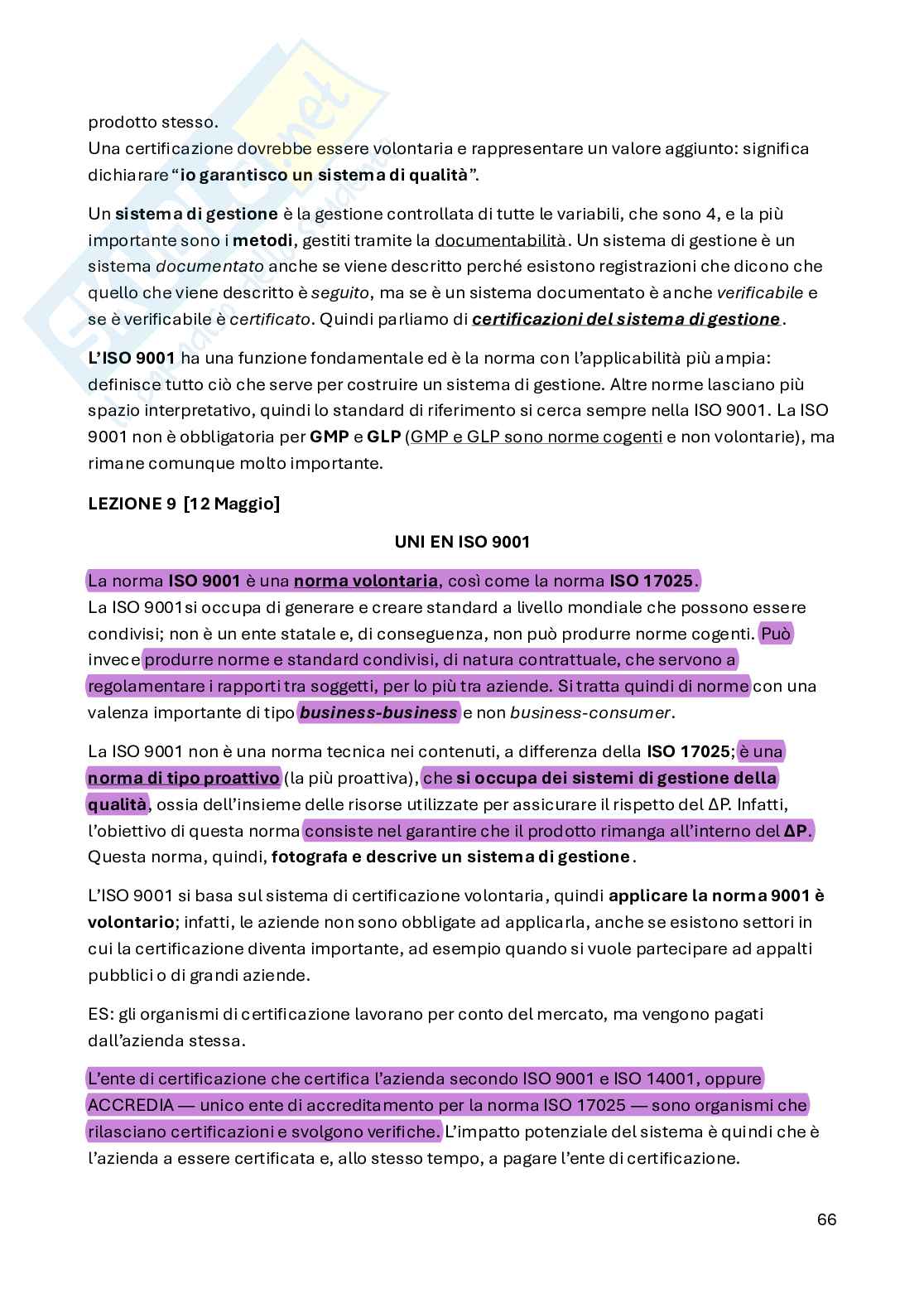 Good Manufacturing Practice - parte 1 Pag. 66