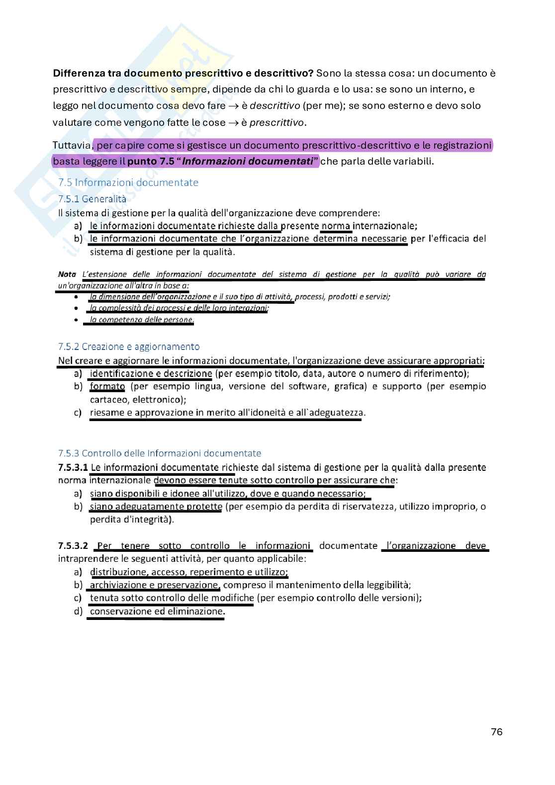 Good Manufacturing Practice - parte 1 Pag. 76