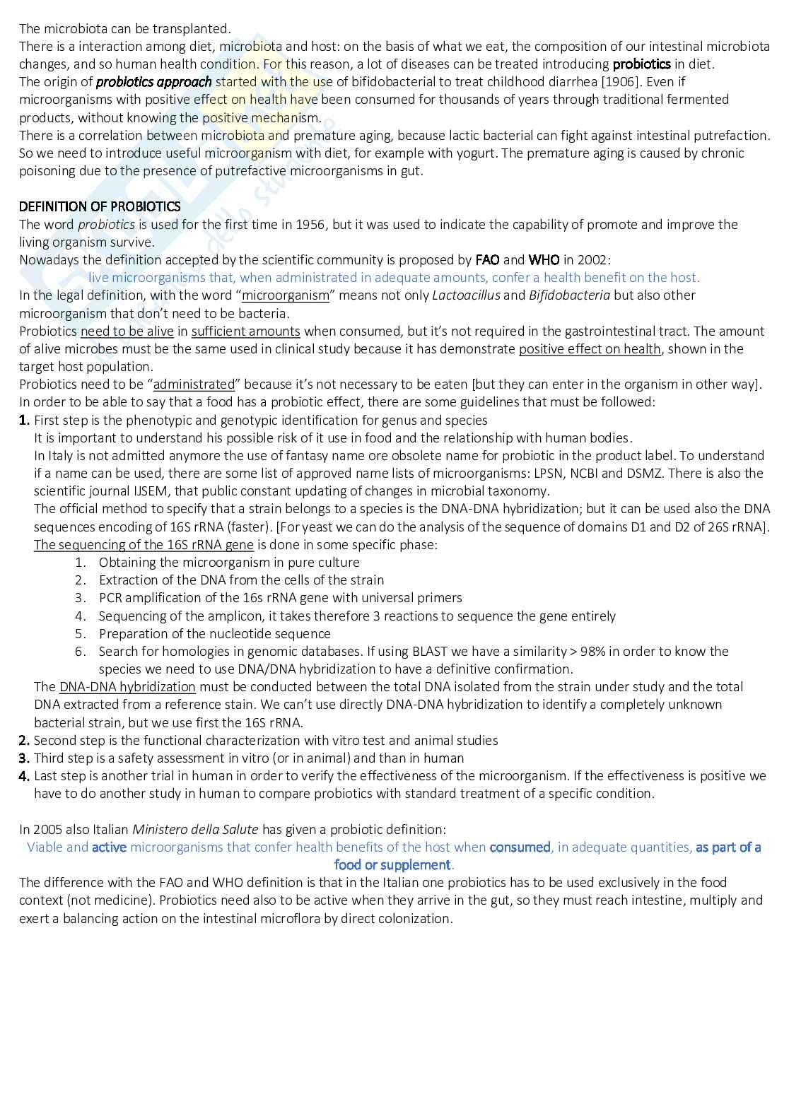 Probiotic science and applications  Pag. 2