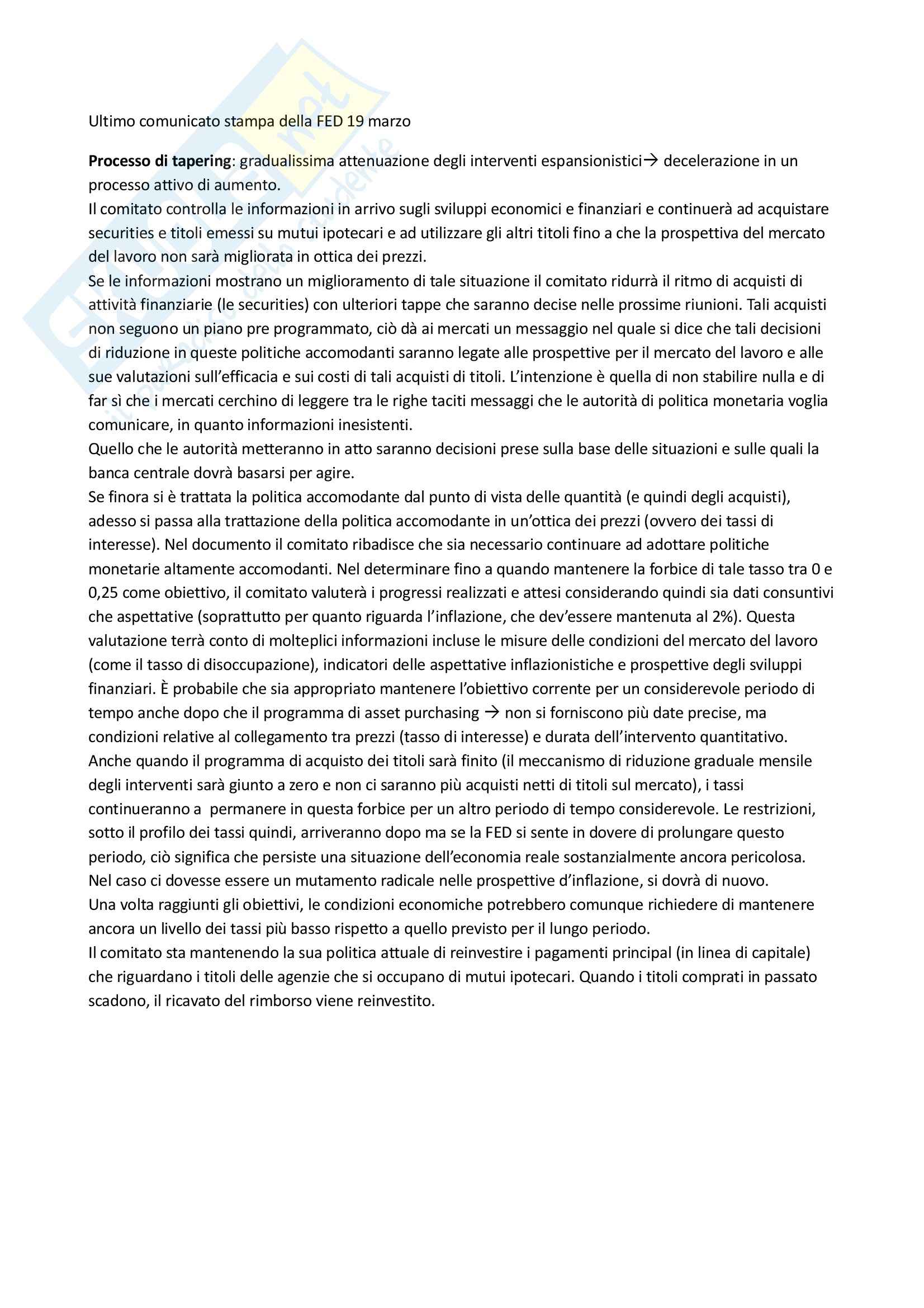 Economia mondiale - Appunti lezione  12 Pag. 1