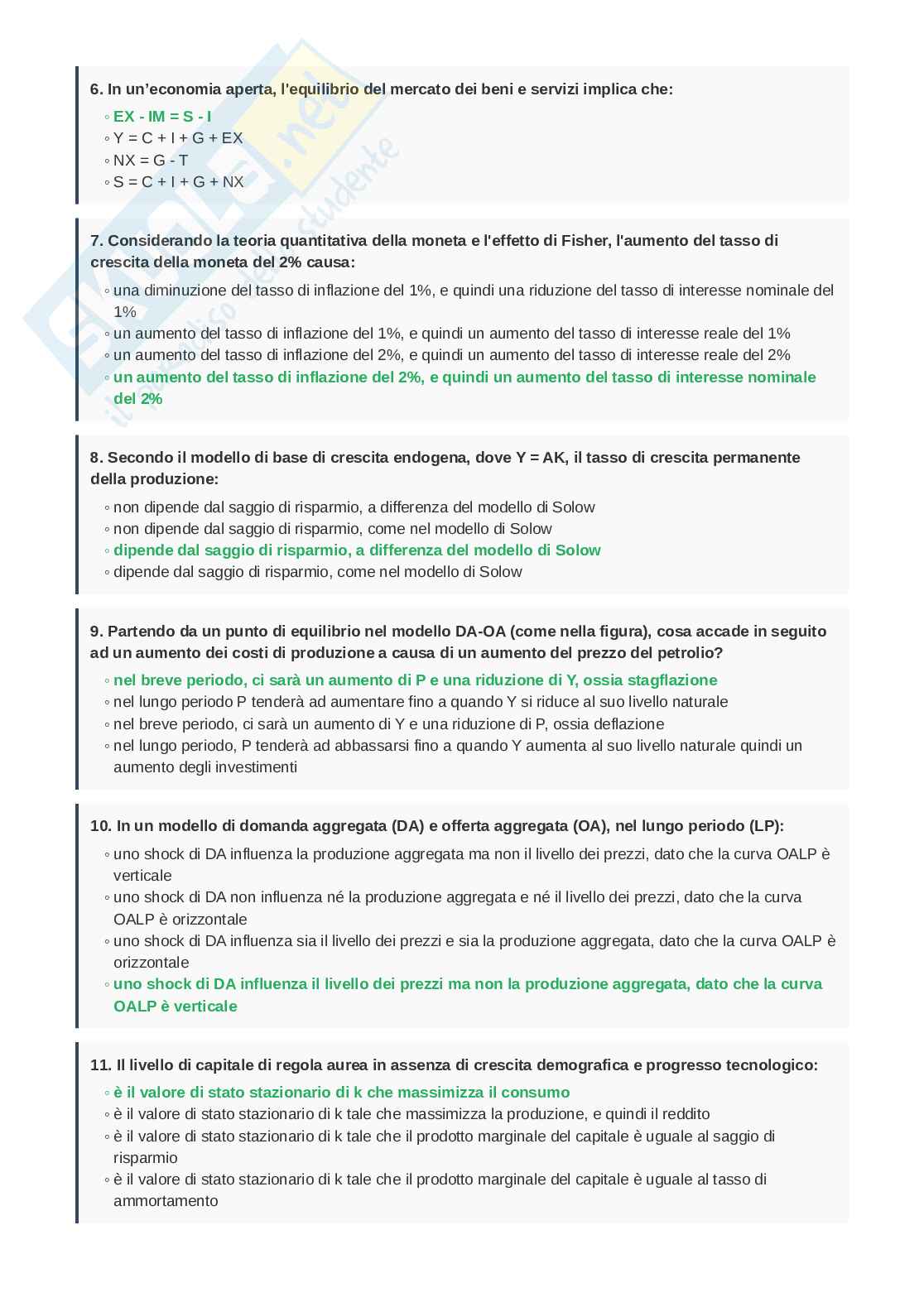 Domande esame di Economia politica Pag. 2