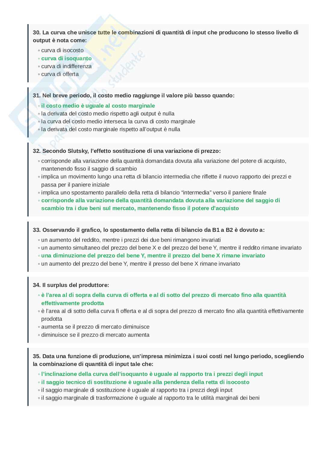 Domande esame di Economia politica Pag. 6
