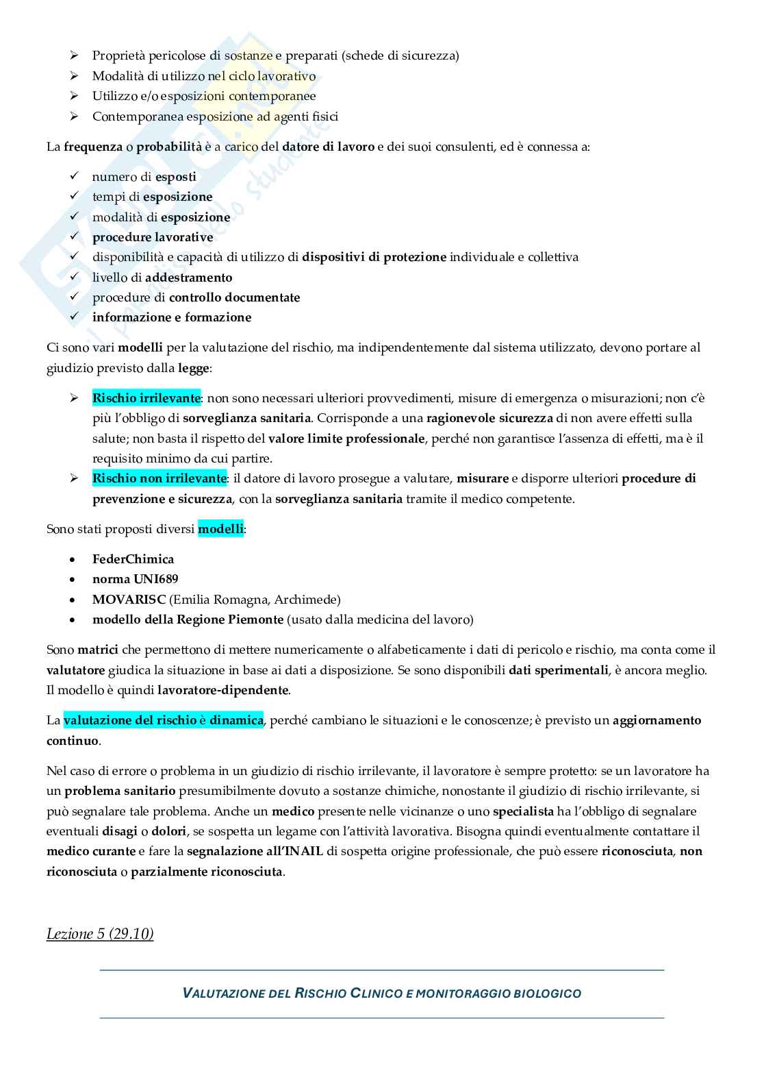 Appunti approfonditi Rischi ambientali e salute Pag. 31
