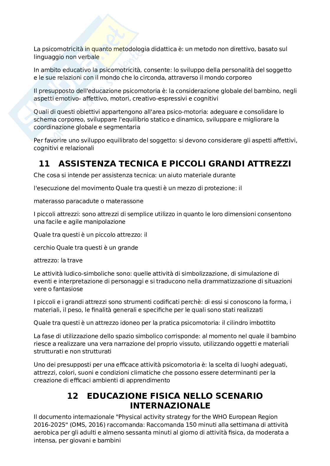 Domande e risposta Educazione motorie e disagio sociale Pag. 11