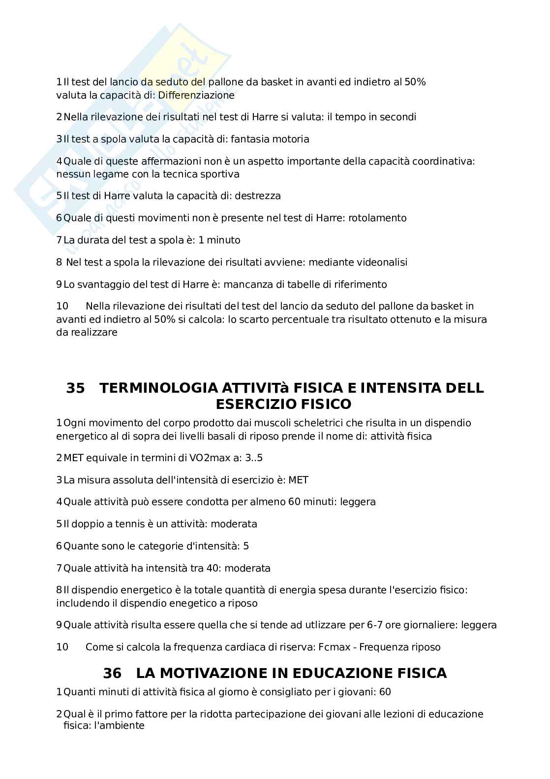 Domande e risposta Educazione motorie e disagio sociale Pag. 31