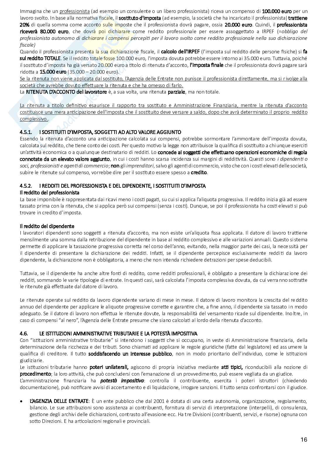 Riassunto esame Diritto tributario, Prof. Scandiuzzi Daniela, libro consigliato Diritto tributario. Per l’università e per la preparazione alle professioni economico-giuridiche, Beghin, Mauro Pag. 16