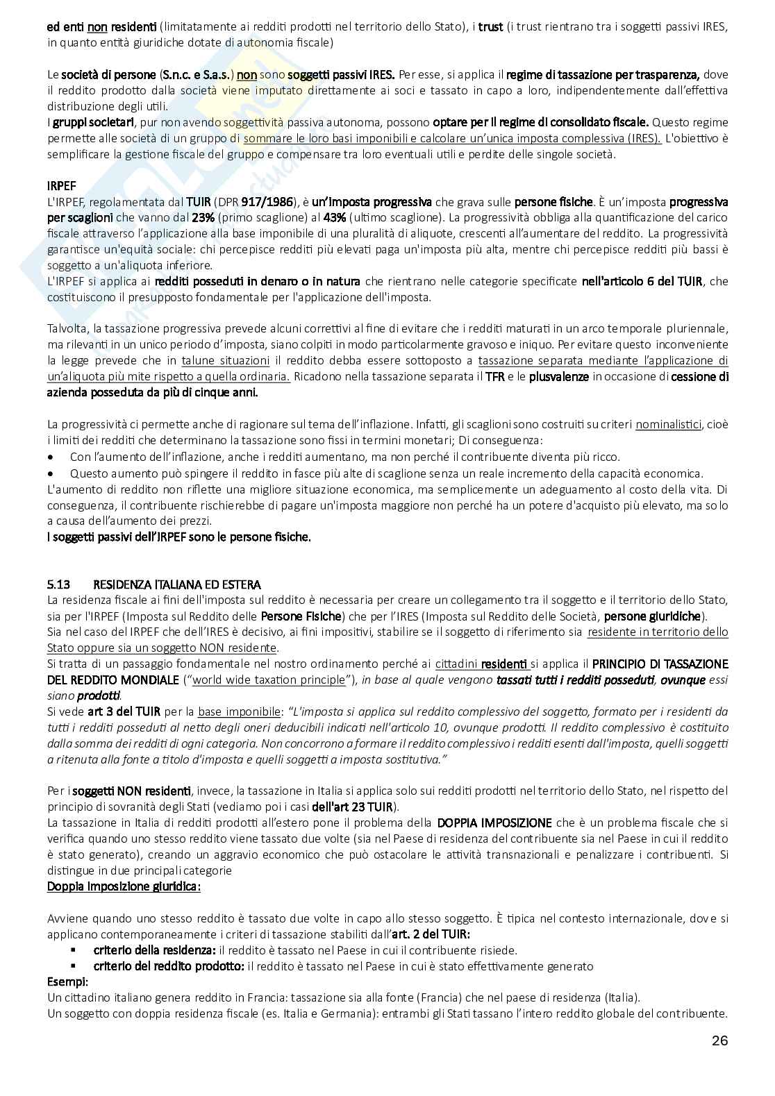 Riassunto esame Diritto tributario, Prof. Scandiuzzi Daniela, libro consigliato Diritto tributario. Per l’università e per la preparazione alle professioni economico-giuridiche, Beghin, Mauro Pag. 26