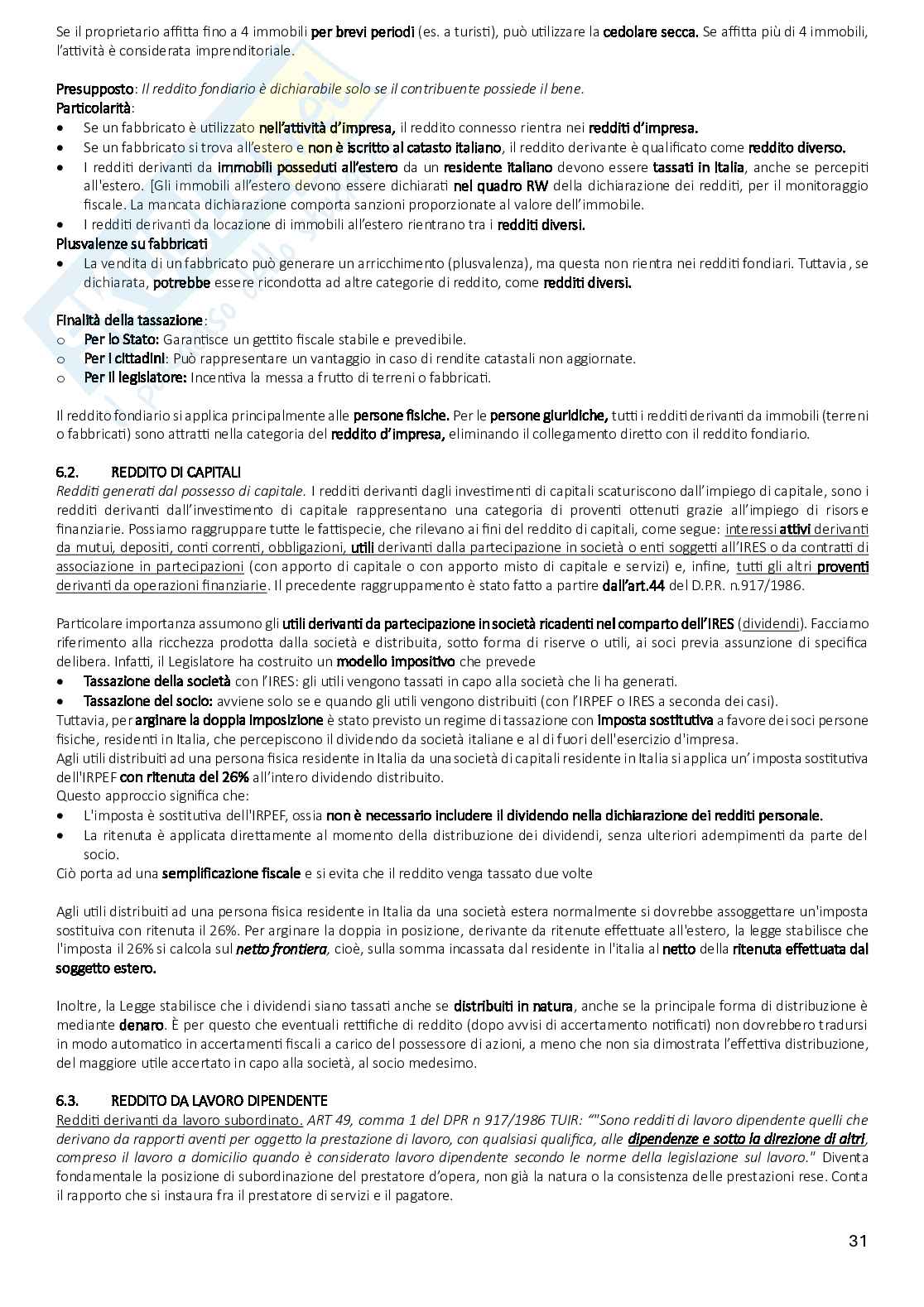 Riassunto esame Diritto tributario, Prof. Scandiuzzi Daniela, libro consigliato Diritto tributario. Per l’università e per la preparazione alle professioni economico-giuridiche, Beghin, Mauro Pag. 31