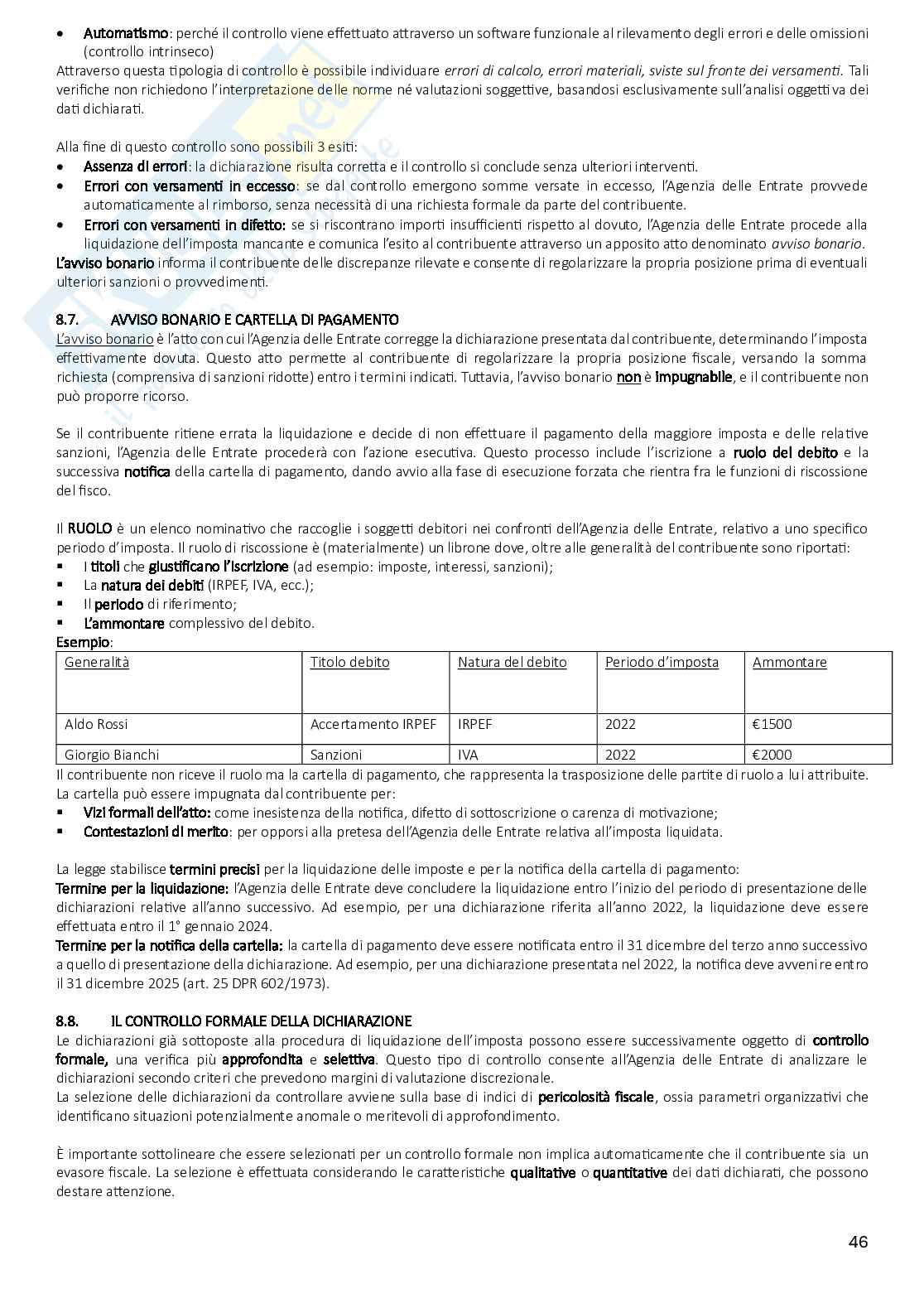 Riassunto esame Diritto tributario, Prof. Scandiuzzi Daniela, libro consigliato Diritto tributario. Per l’università e per la preparazione alle professioni economico-giuridiche, Beghin, Mauro Pag. 46