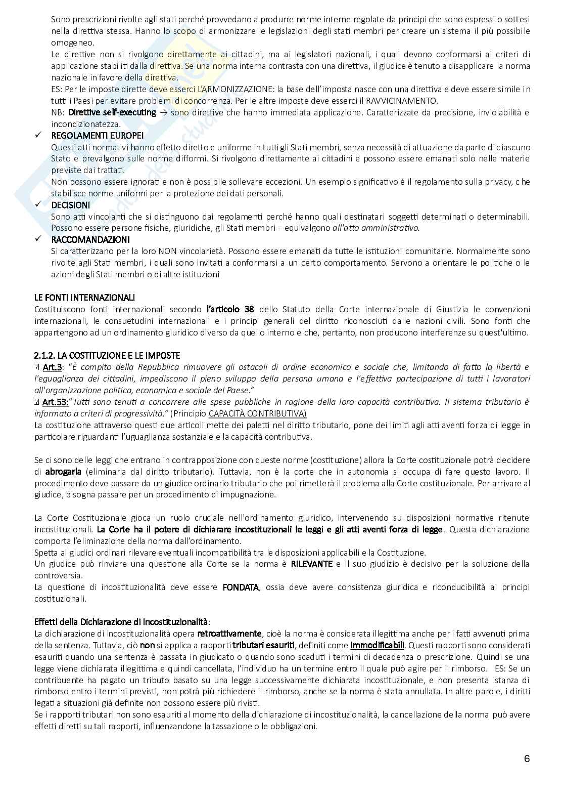 Riassunto esame Diritto tributario, Prof. Scandiuzzi Daniela, libro consigliato Diritto tributario. Per l’università e per la preparazione alle professioni economico-giuridiche, Beghin, Mauro Pag. 6