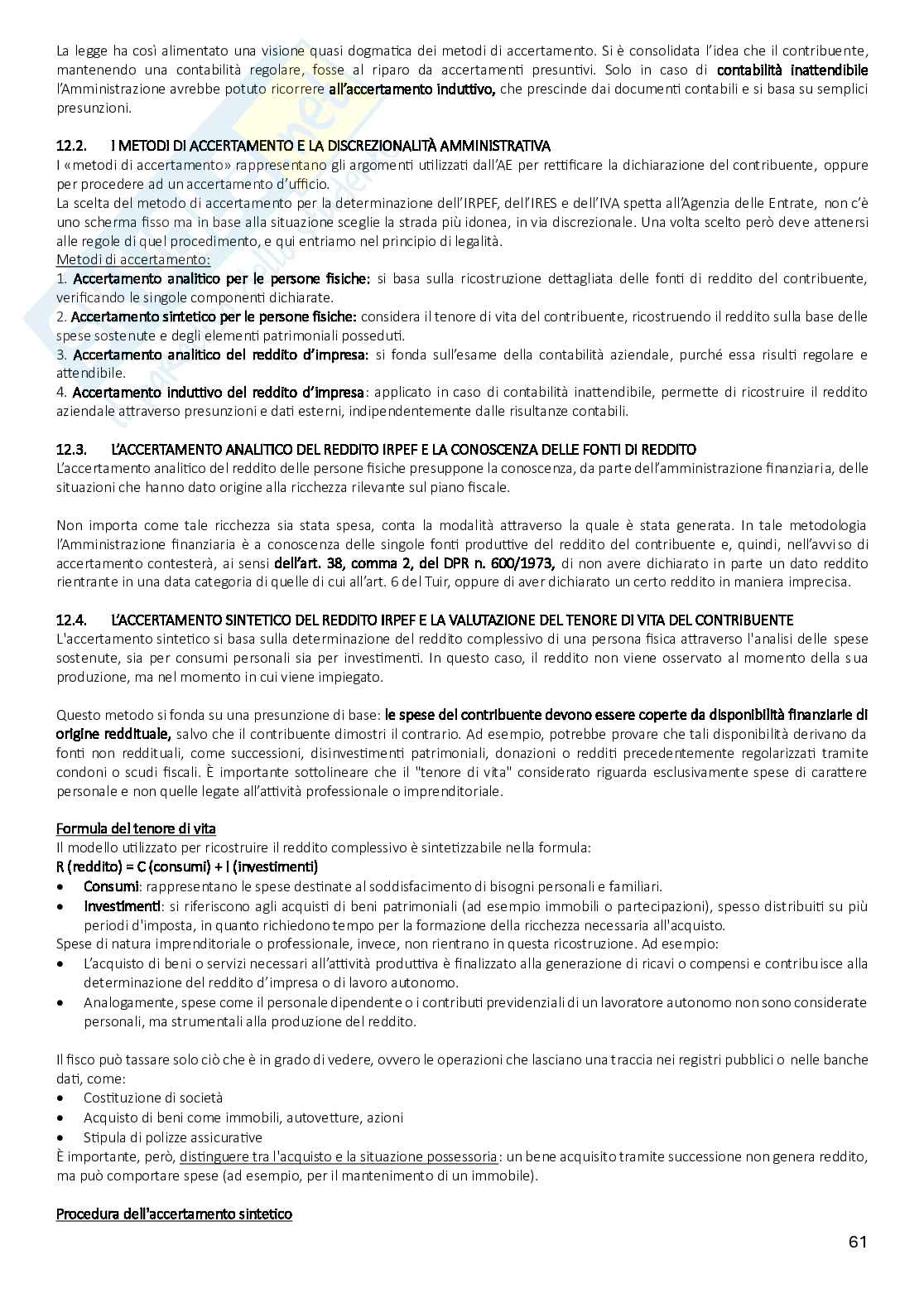 Riassunto esame Diritto tributario, Prof. Scandiuzzi Daniela, libro consigliato Diritto tributario. Per l’università e per la preparazione alle professioni economico-giuridiche, Beghin, Mauro Pag. 61