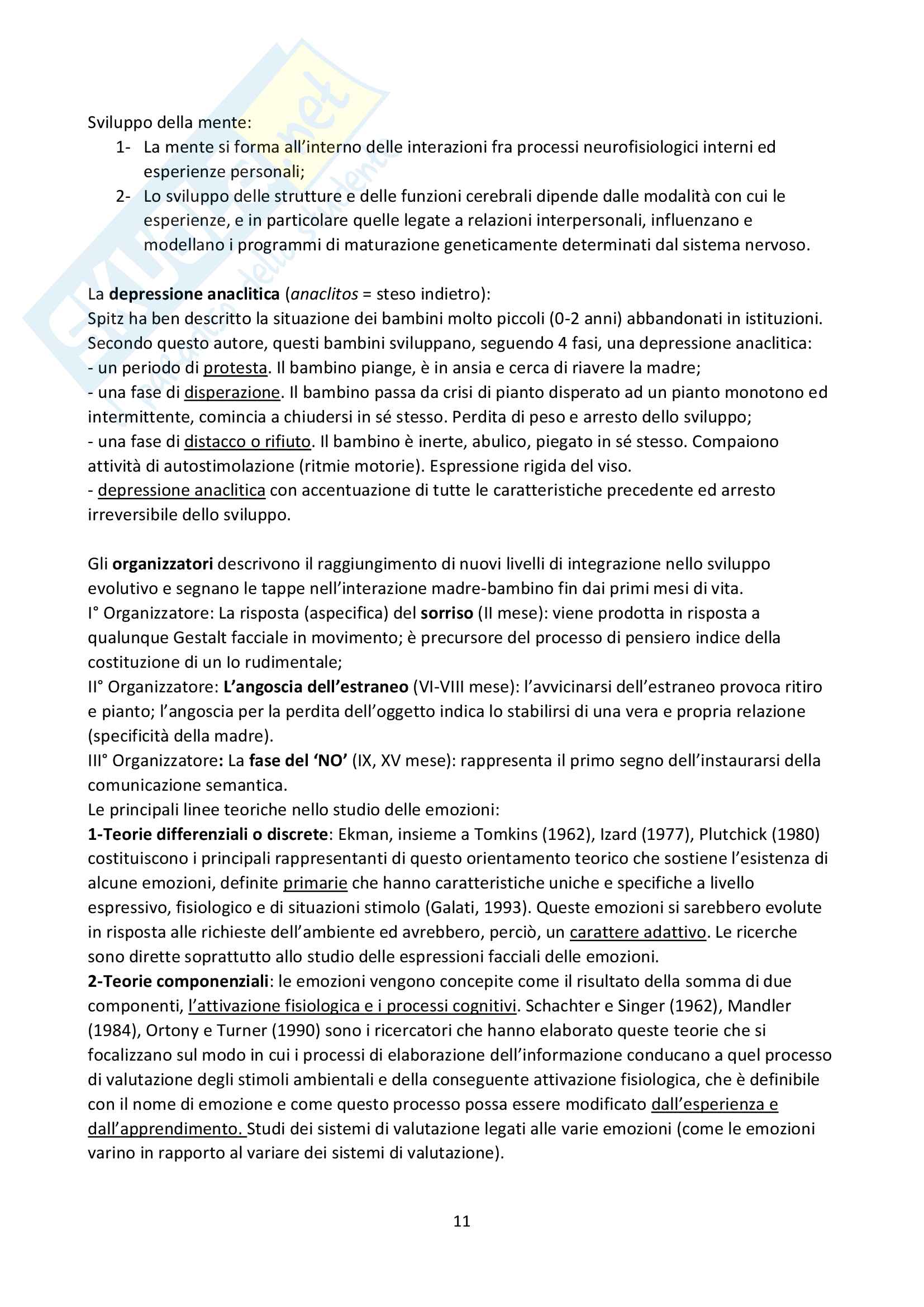 Psicologia delle emozioni - Docente Frigerio Pag. 11