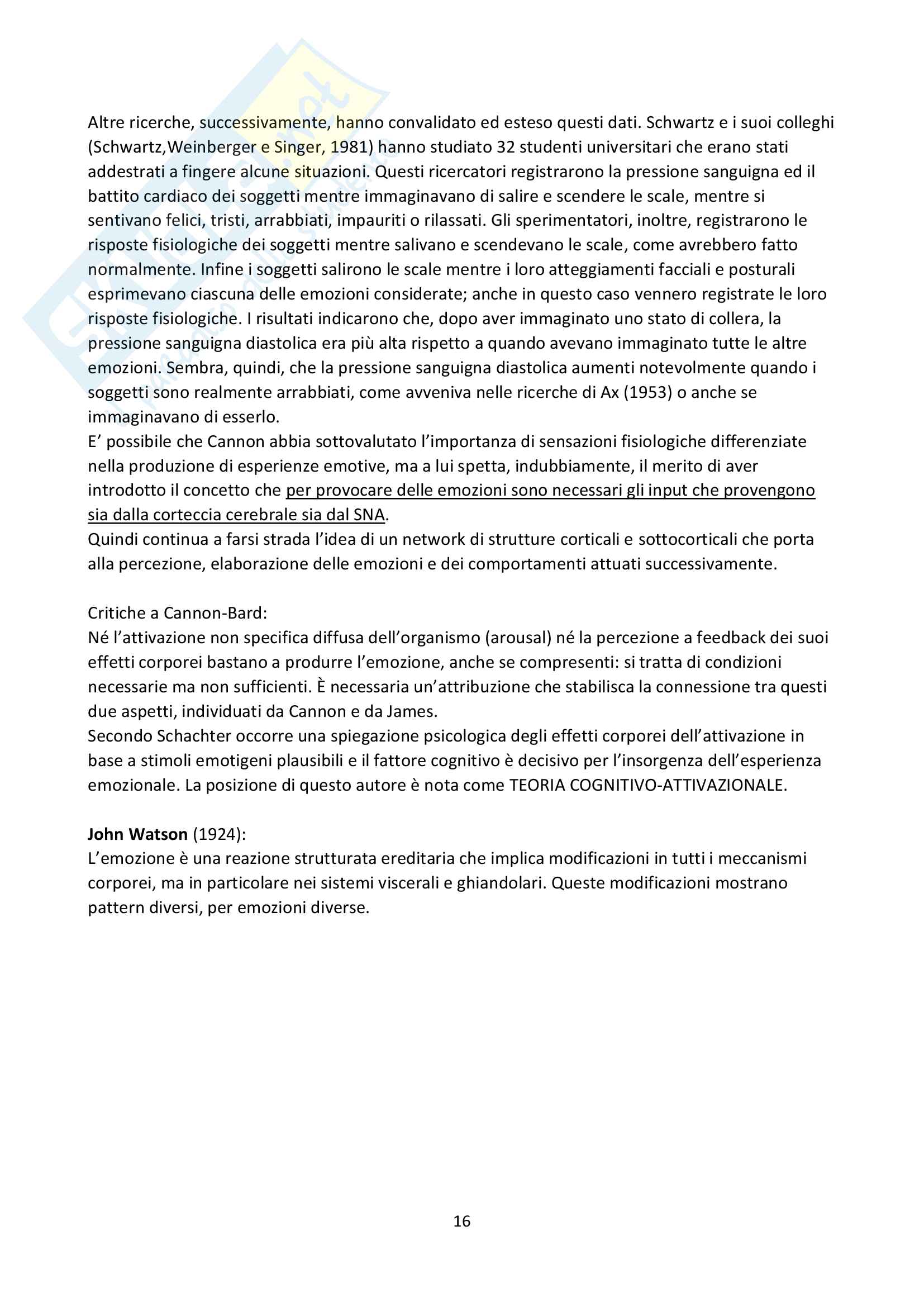 Psicologia delle emozioni - Docente Frigerio Pag. 16