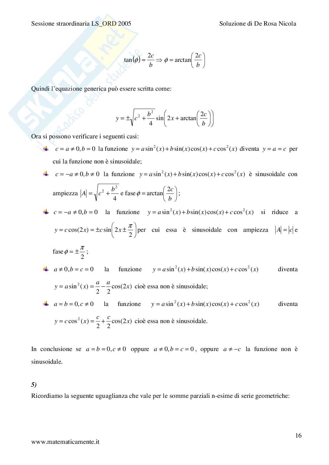 2005 - Liceo scientifico di ordinamento sessione straordinaria Pag. 16