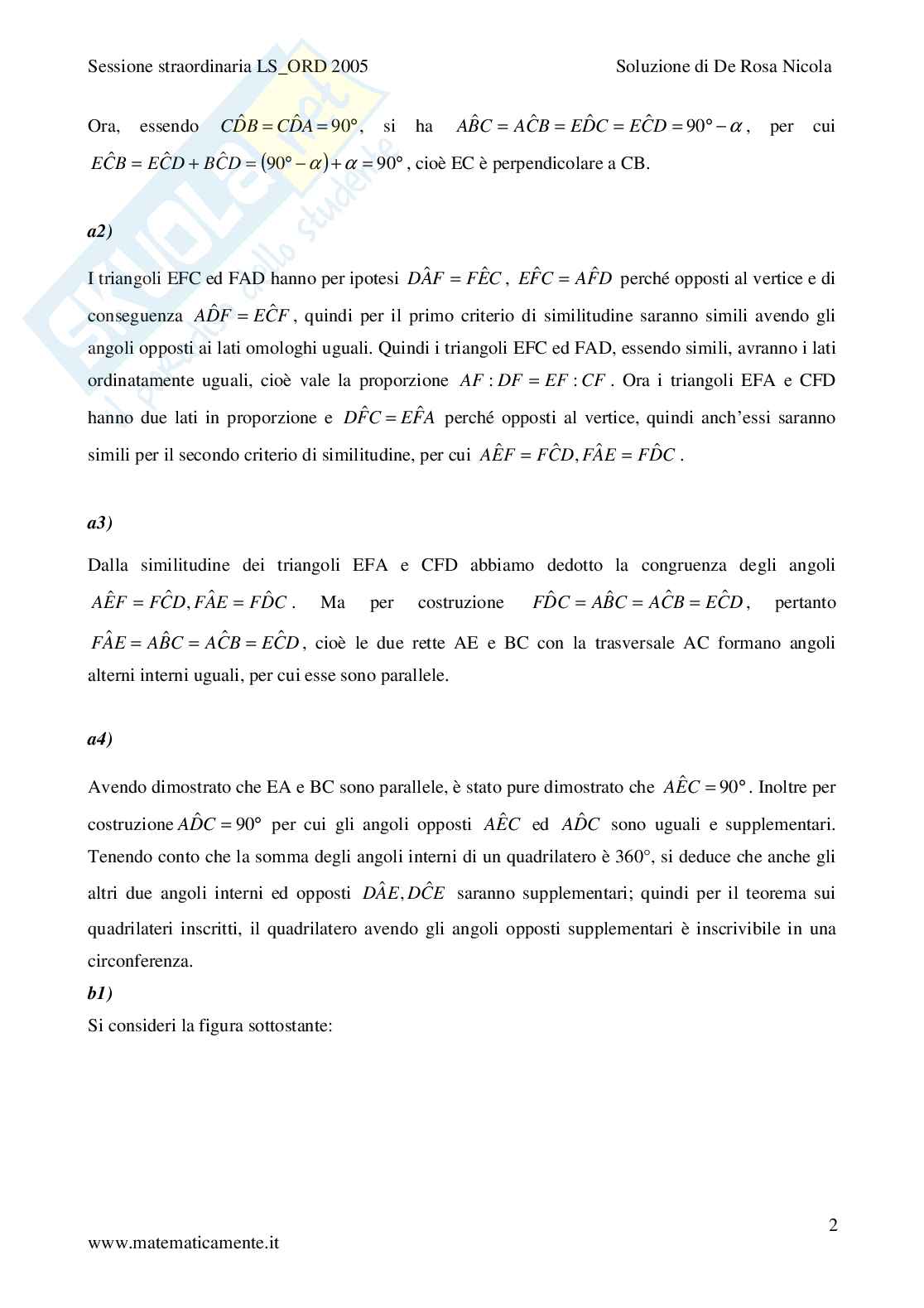 2005 - Liceo scientifico di ordinamento sessione straordinaria Pag. 2