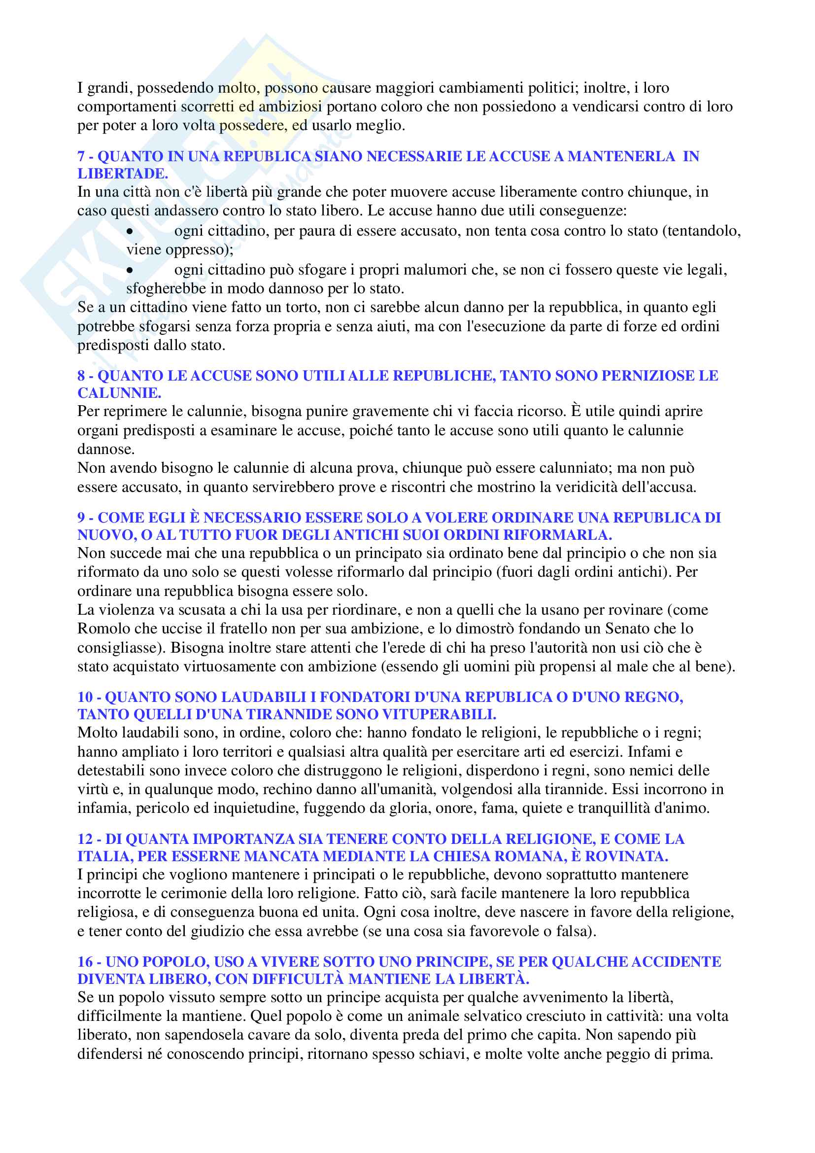 Discorsi Sopra La Prima Deca Di Tito Livio Riassunto Capitoli