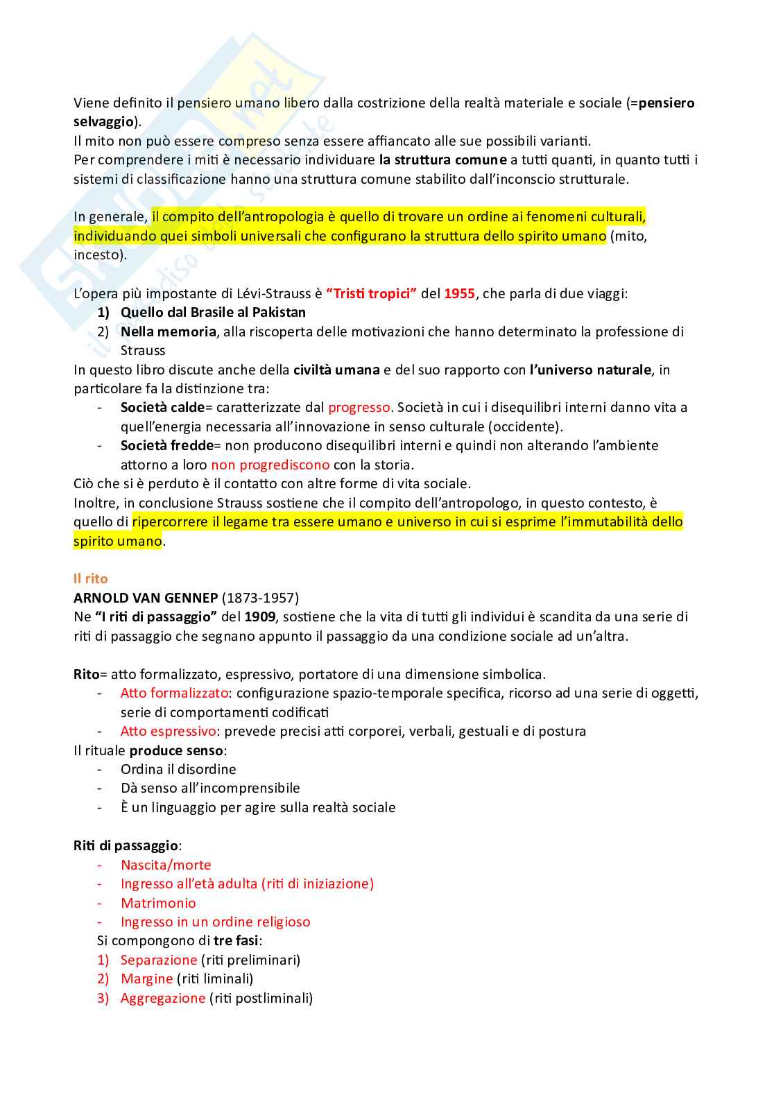 Riassunto esame Antropologia culturale, Prof. Biscaldi Angela, libro consigliato Storia dell'antropologia , Fabietti Pag. 21