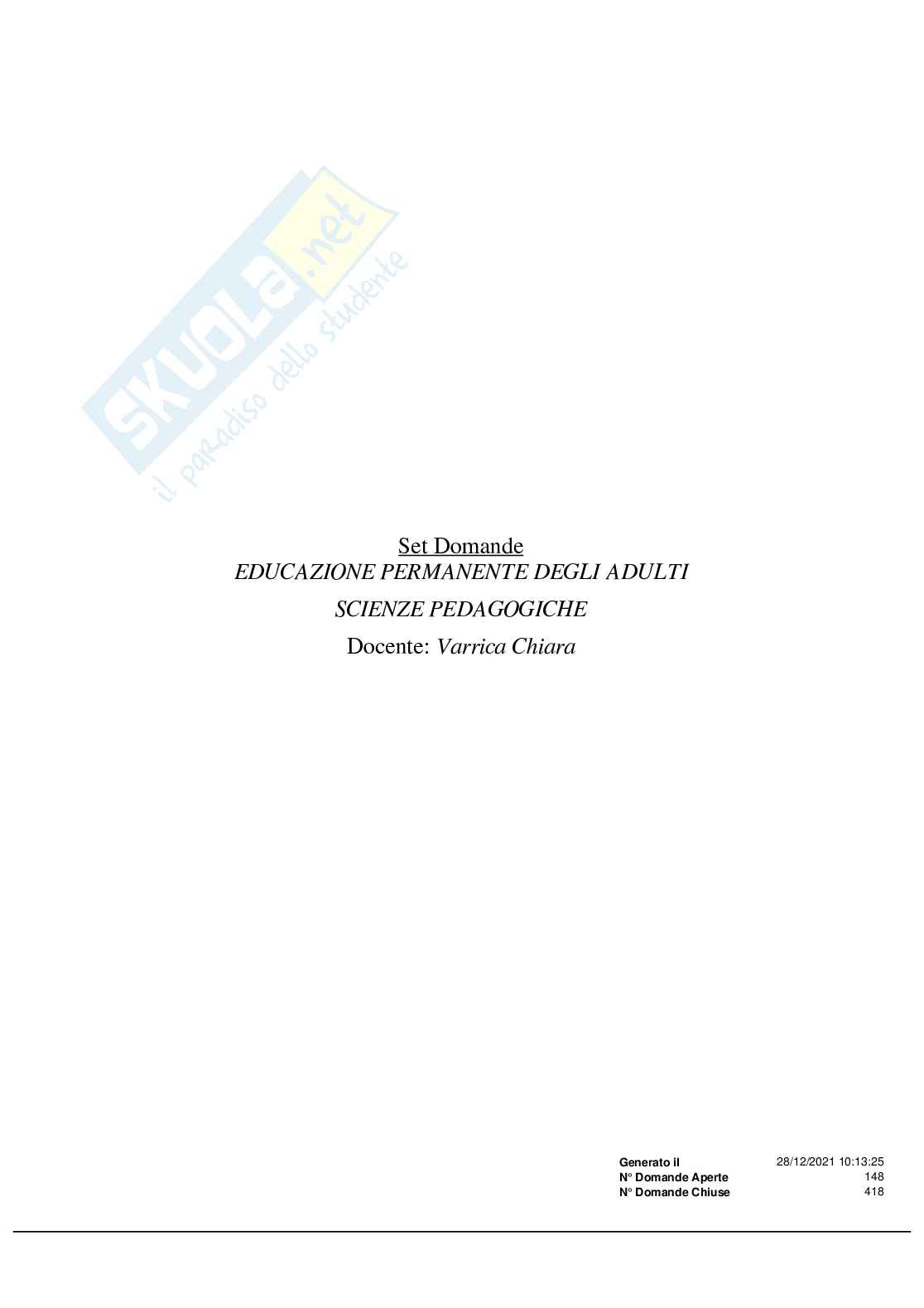 Chiuse multiple Educazione permanente degli adulti Pag. 1