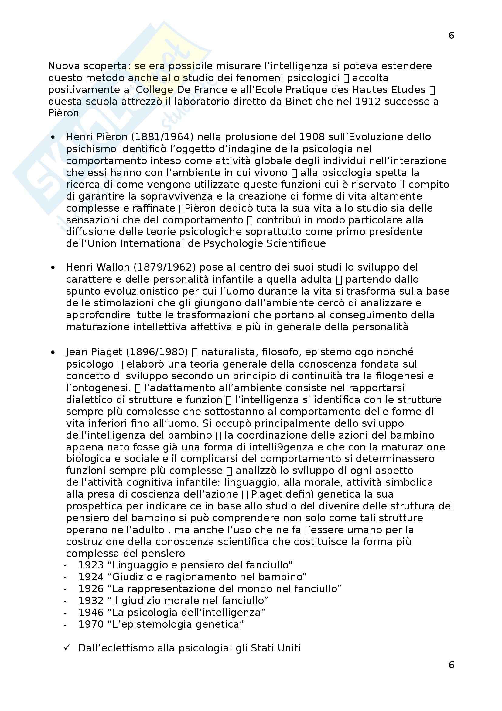 Riassunto esame Psicologia generale, prof. Grazzani, libro consigliato Manuale di Psicologia generale, Mecacci Pag. 6